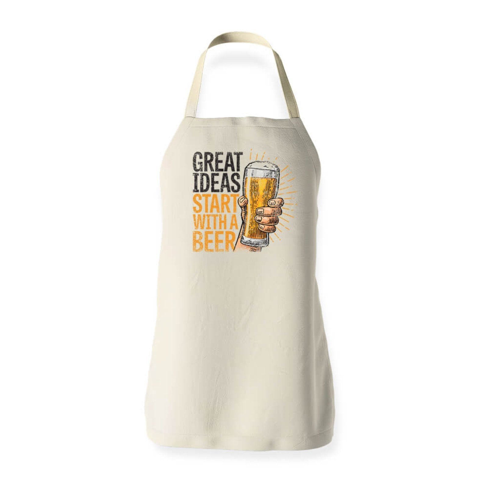 Avental Ideas With A Beer - Bege - Casual - Studio Geek