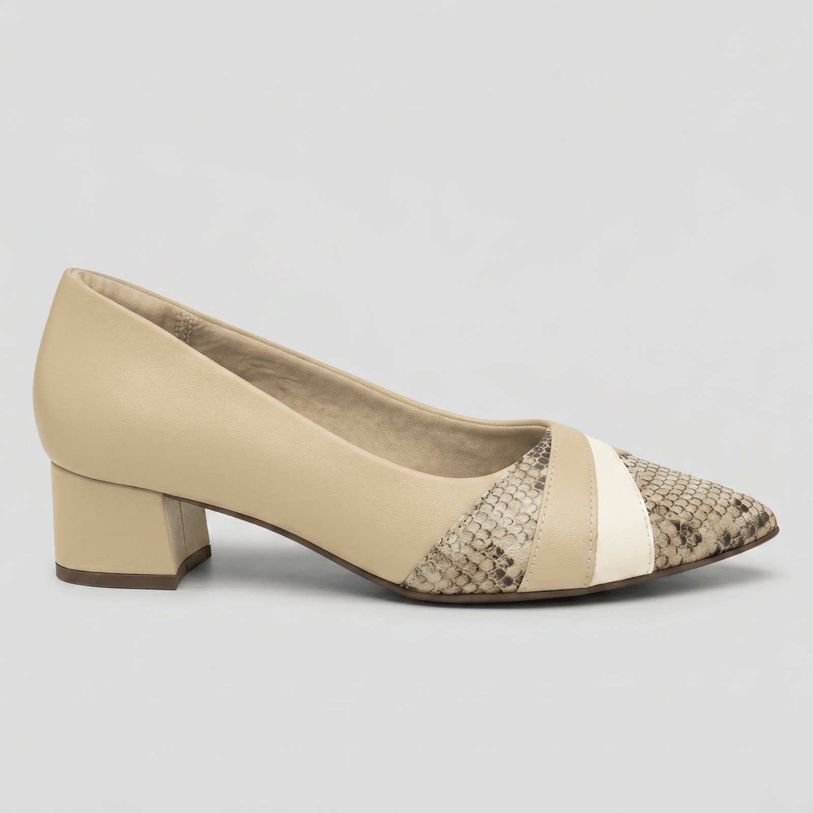Scarpin Taci Salto Médio Brule com Animal Print