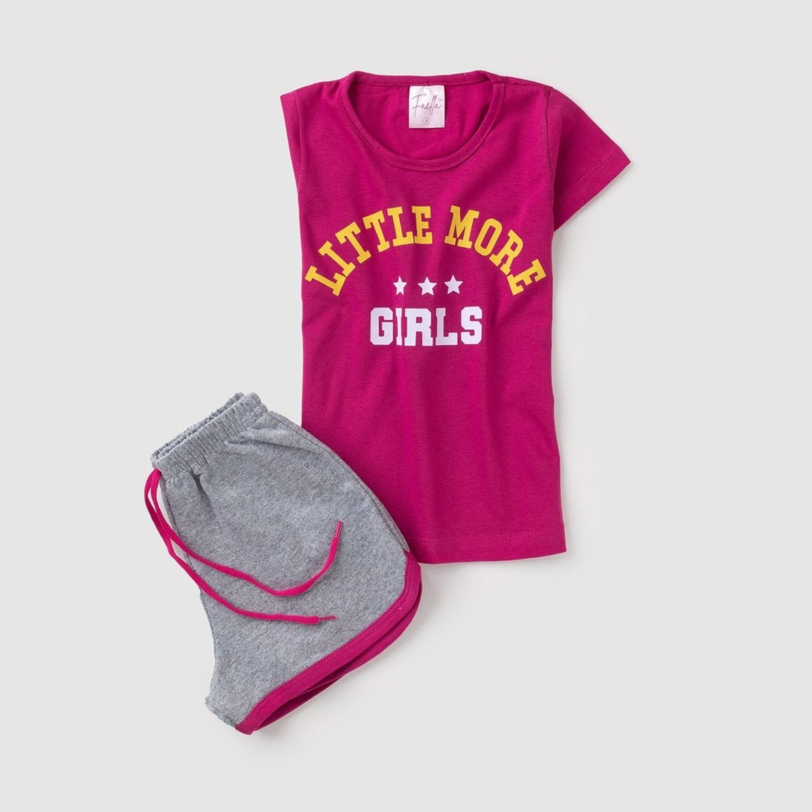 Vista 3 Infantil - Conjunto Feminino Verão Little More - Pink Mega Kids unico pink Mega Kids unico pink