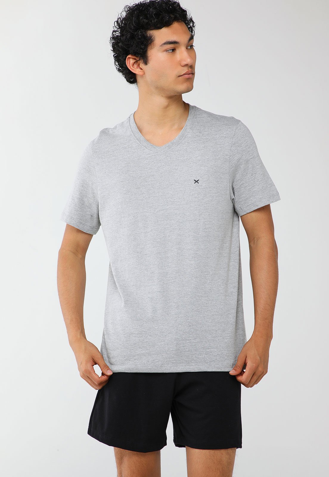 Conjunto Pijama Curto Masculino Hering Cinza