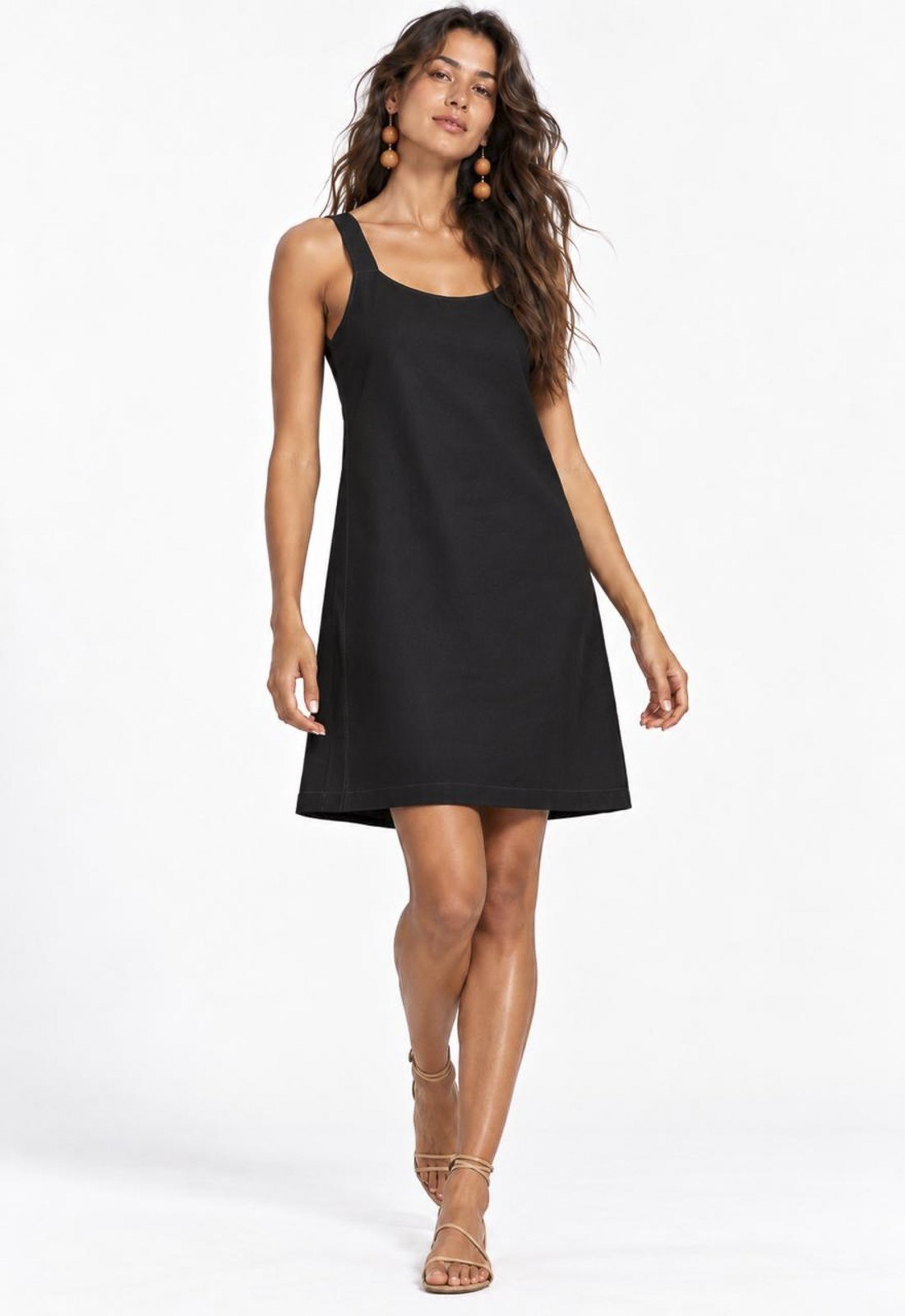 Vestido CabanaFree Curto Mayara Regata Viscose Preto