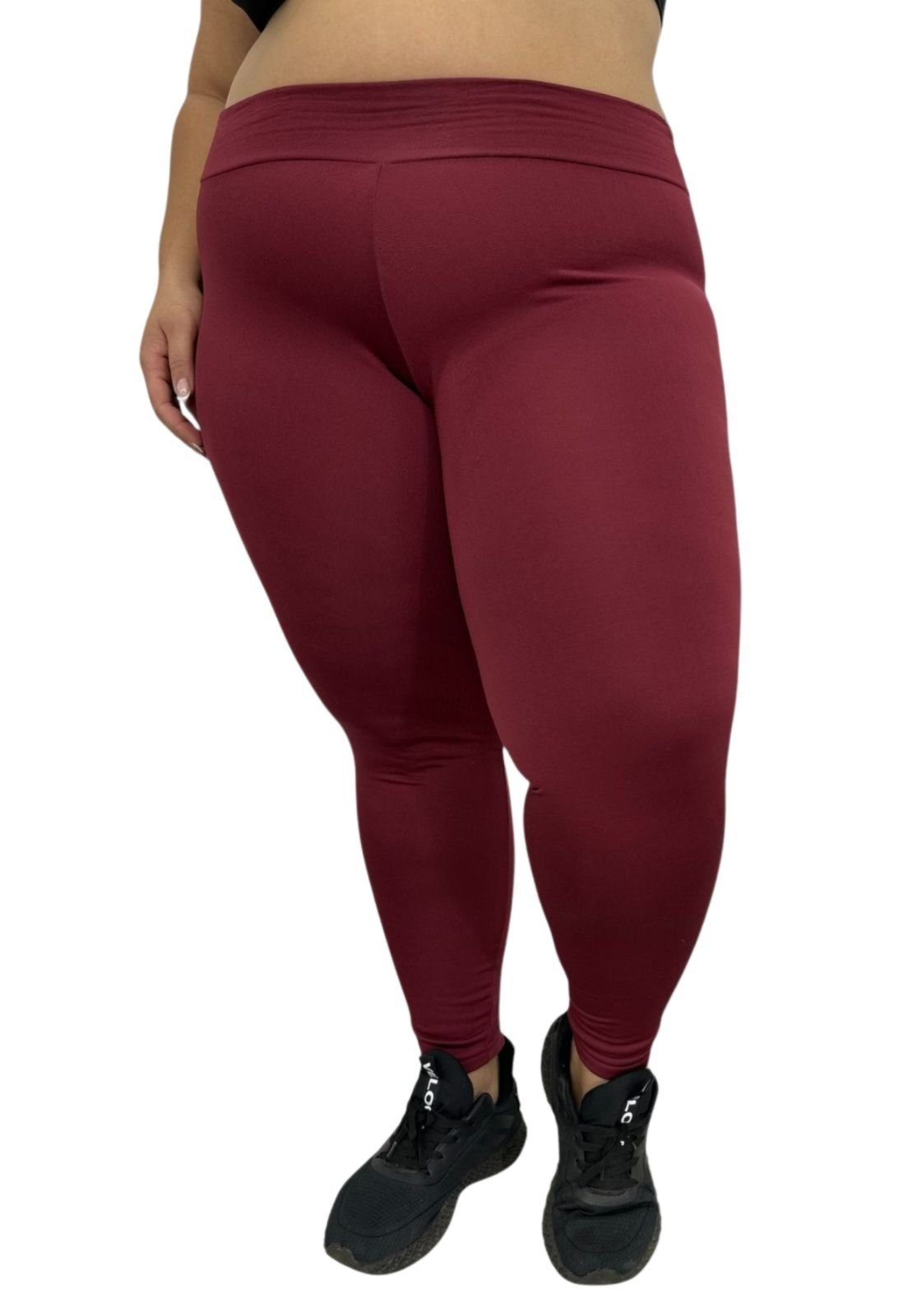 Calça Plus Size Legging Térmica Terra e Mar Peluciada Inverno Leg Felpuda Flanelada Vinho