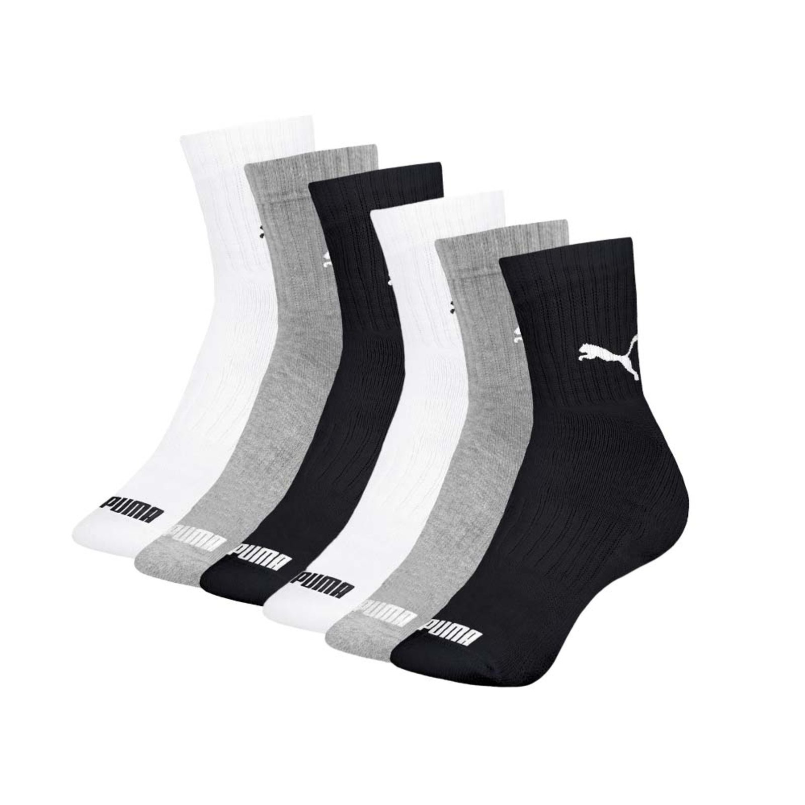 Kit 6 Pares Meia Puma Cano Médio Algodão Atoalhada Adulto