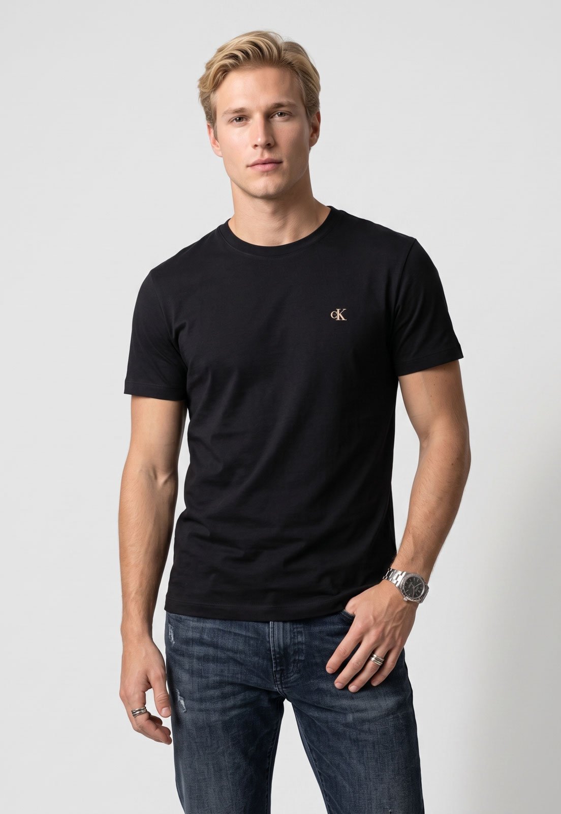 Camiseta Masculina Calvin Klein Jeans Logo Preta