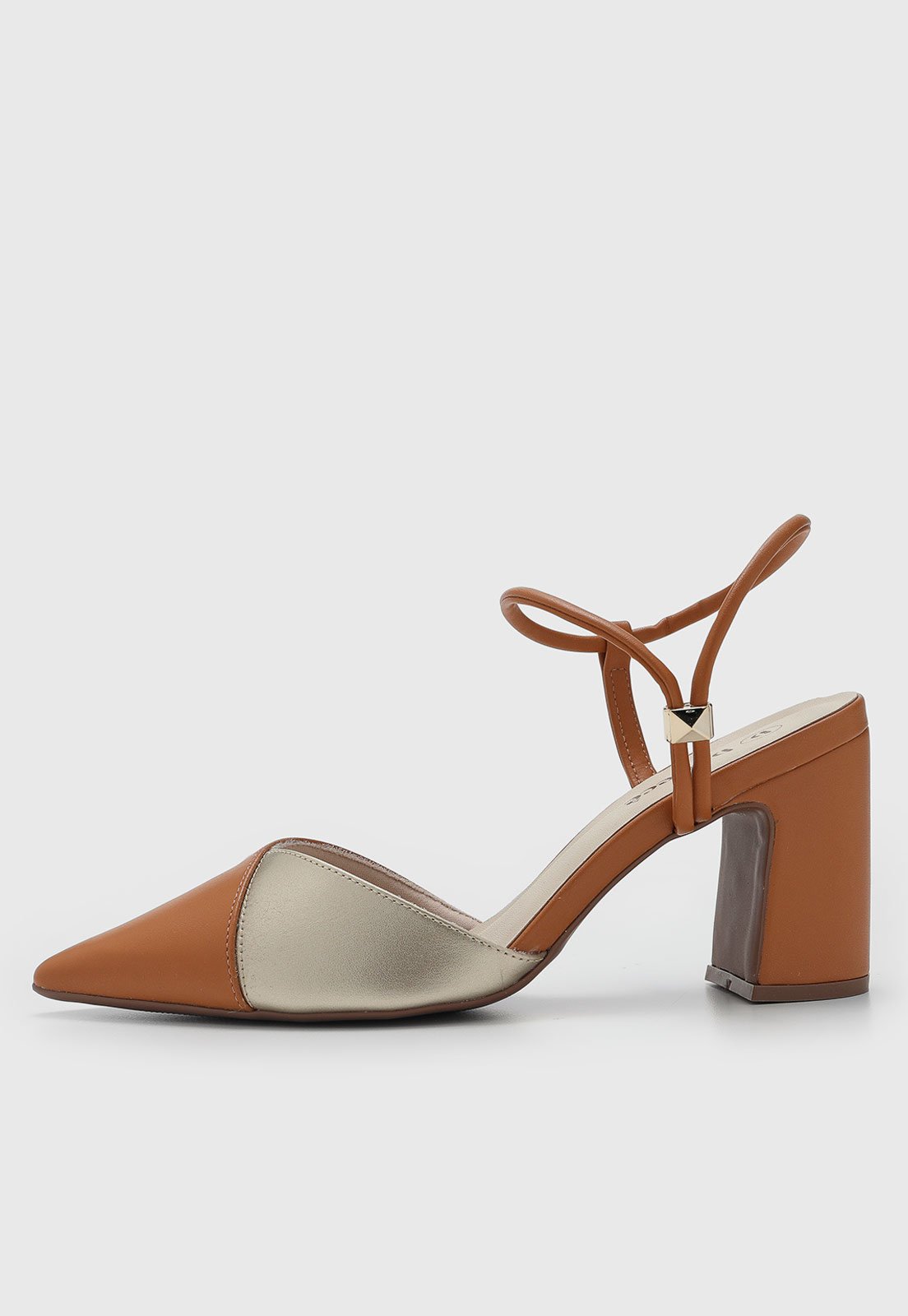 Vista 2 Scarpin Feminino cê Salto Bloco Médio BEBECÊ caramelo BEBECÊ caramelo