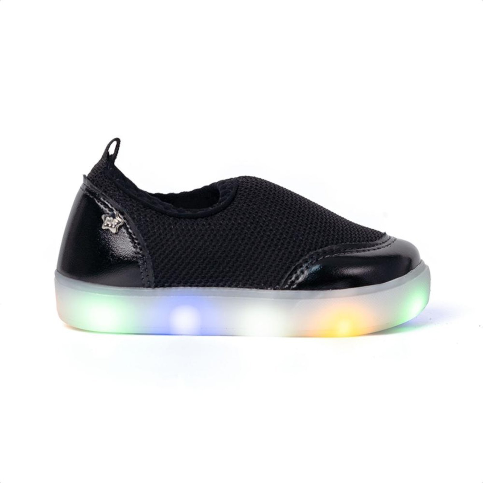 Vista 3 Infantil - Tênis De Luzinha Slip-On Casual Menina Menina Fashion preto Menina Fashion preto