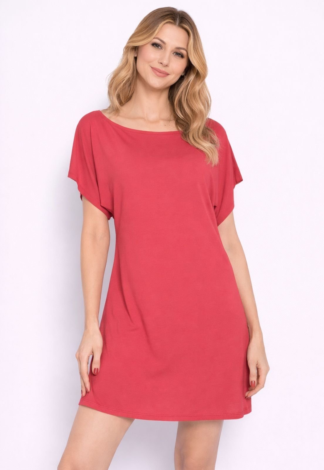 Vista 2 Vestido Viscolycra Maria Paes Liso vermelho Maria Paes vermelho