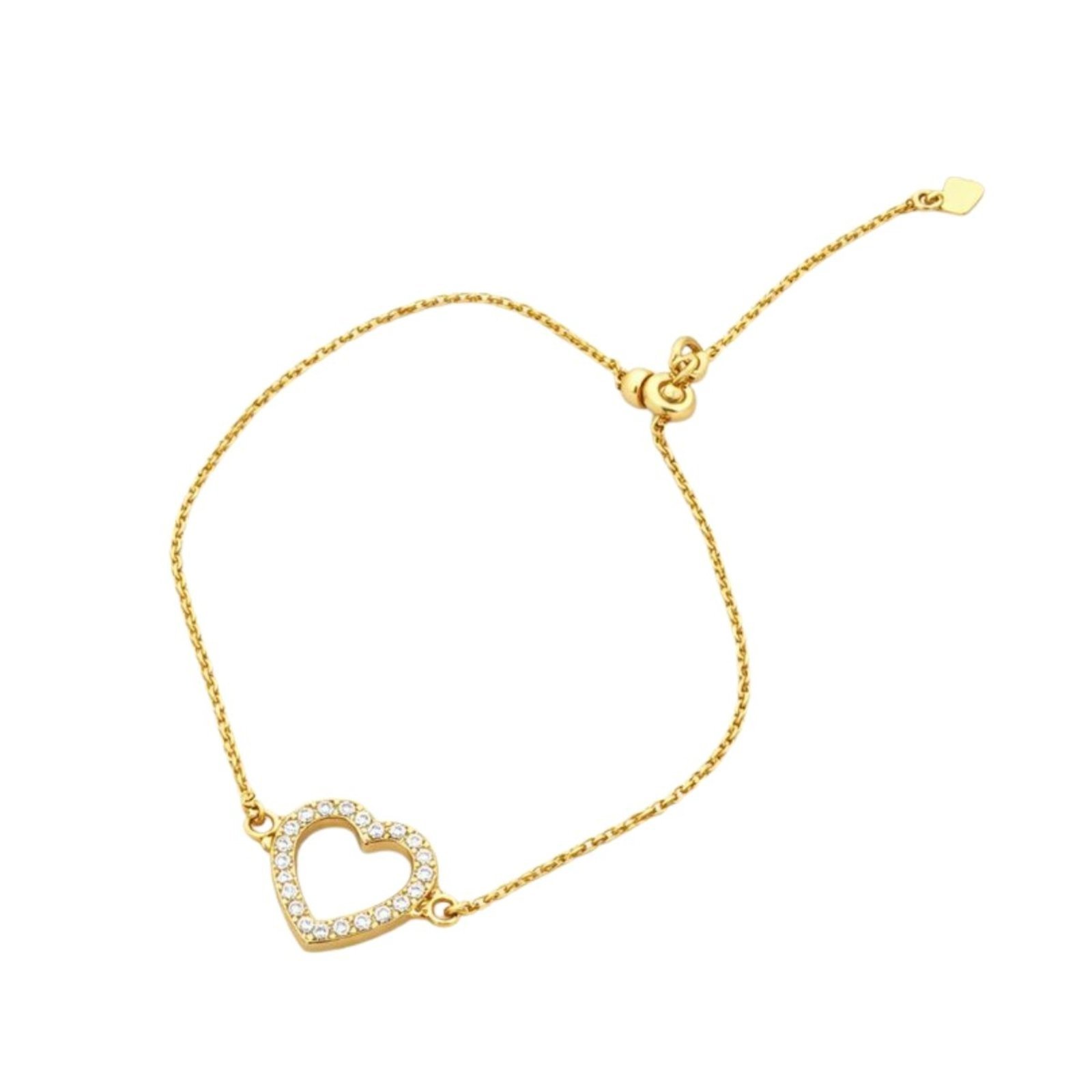 Vista 2 Pulseira Vih Triny Banhada a Ouro Coração dourado Vih Triny dourado
