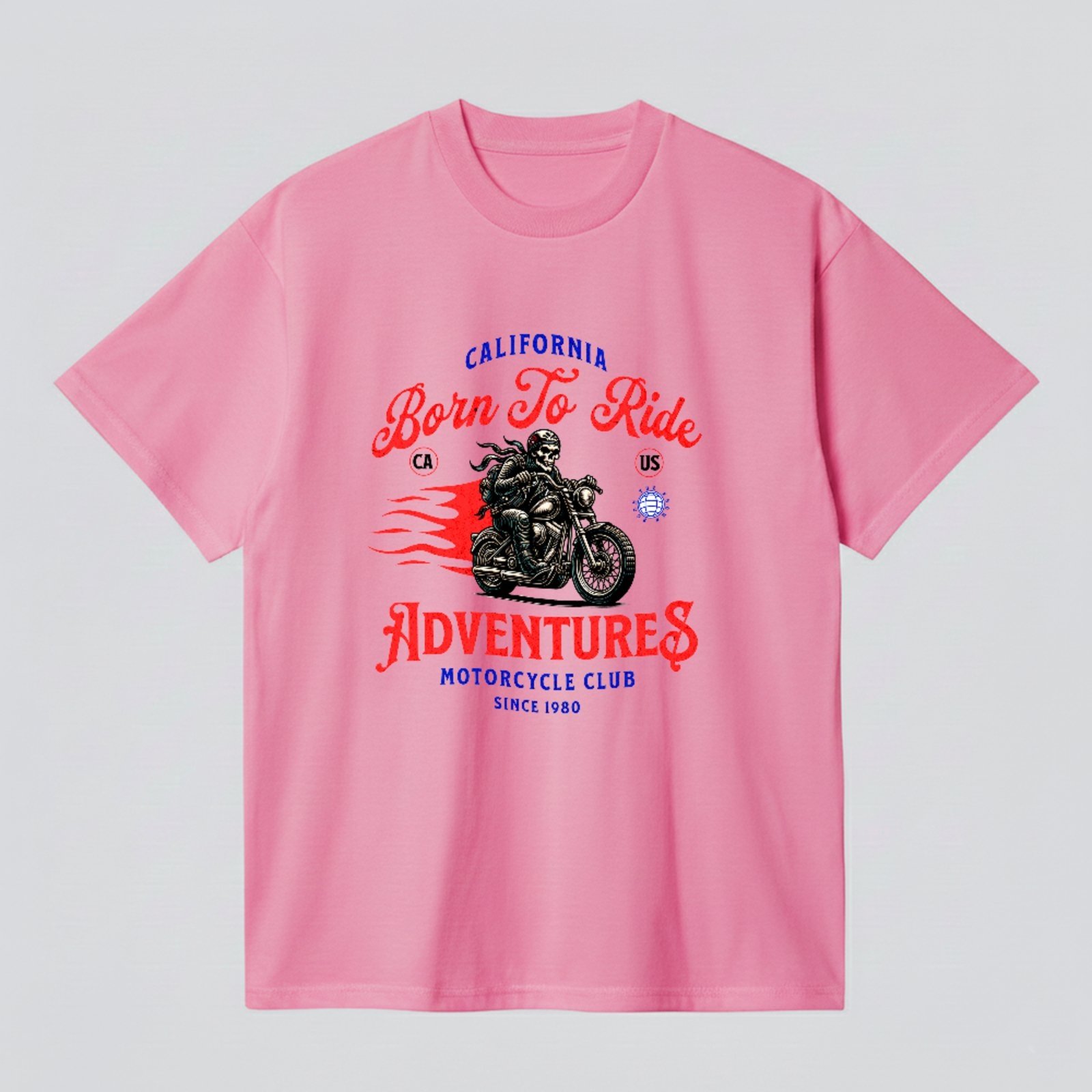 Camiseta Básica Born To Ride Adventures Unissex Rosa