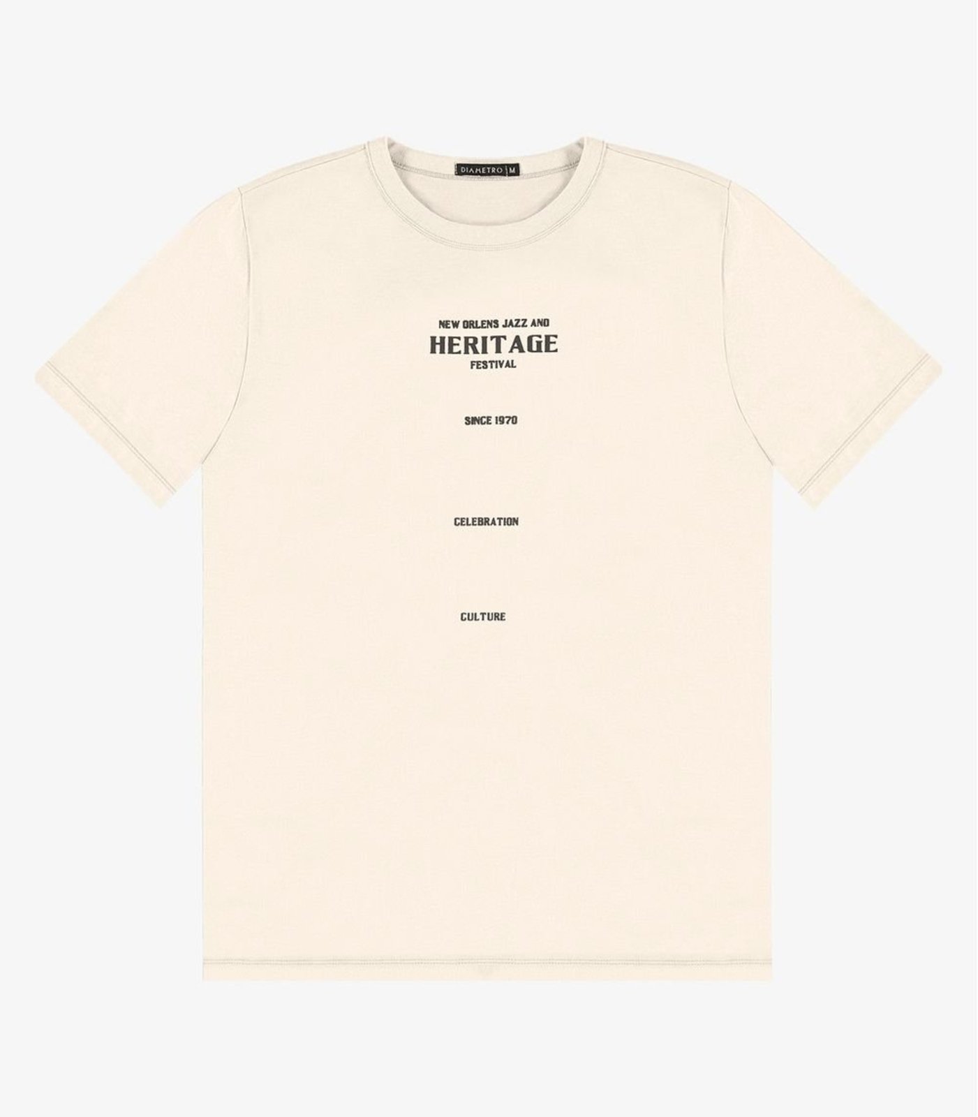 Camiseta Masculina em Meia Malha Diametro Bege