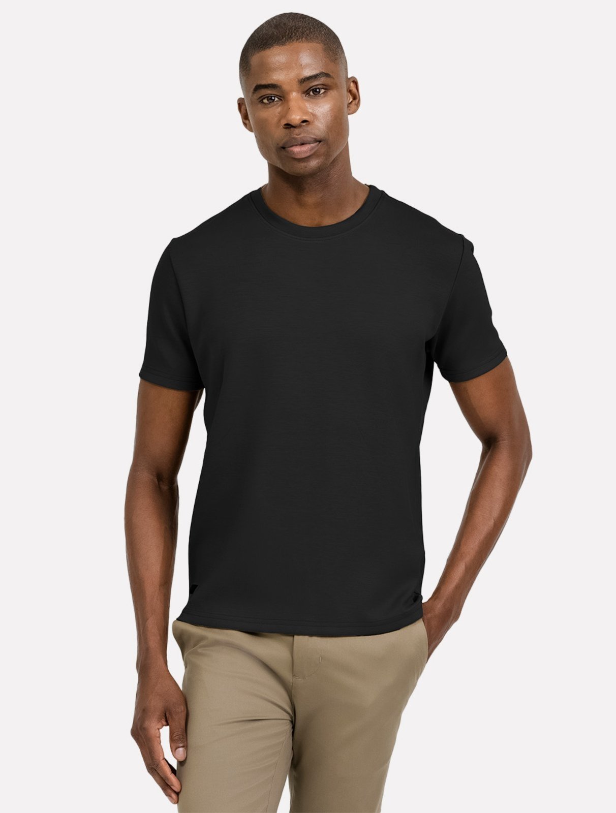 Camiseta K&J Black Regular Viscose Flex Preta