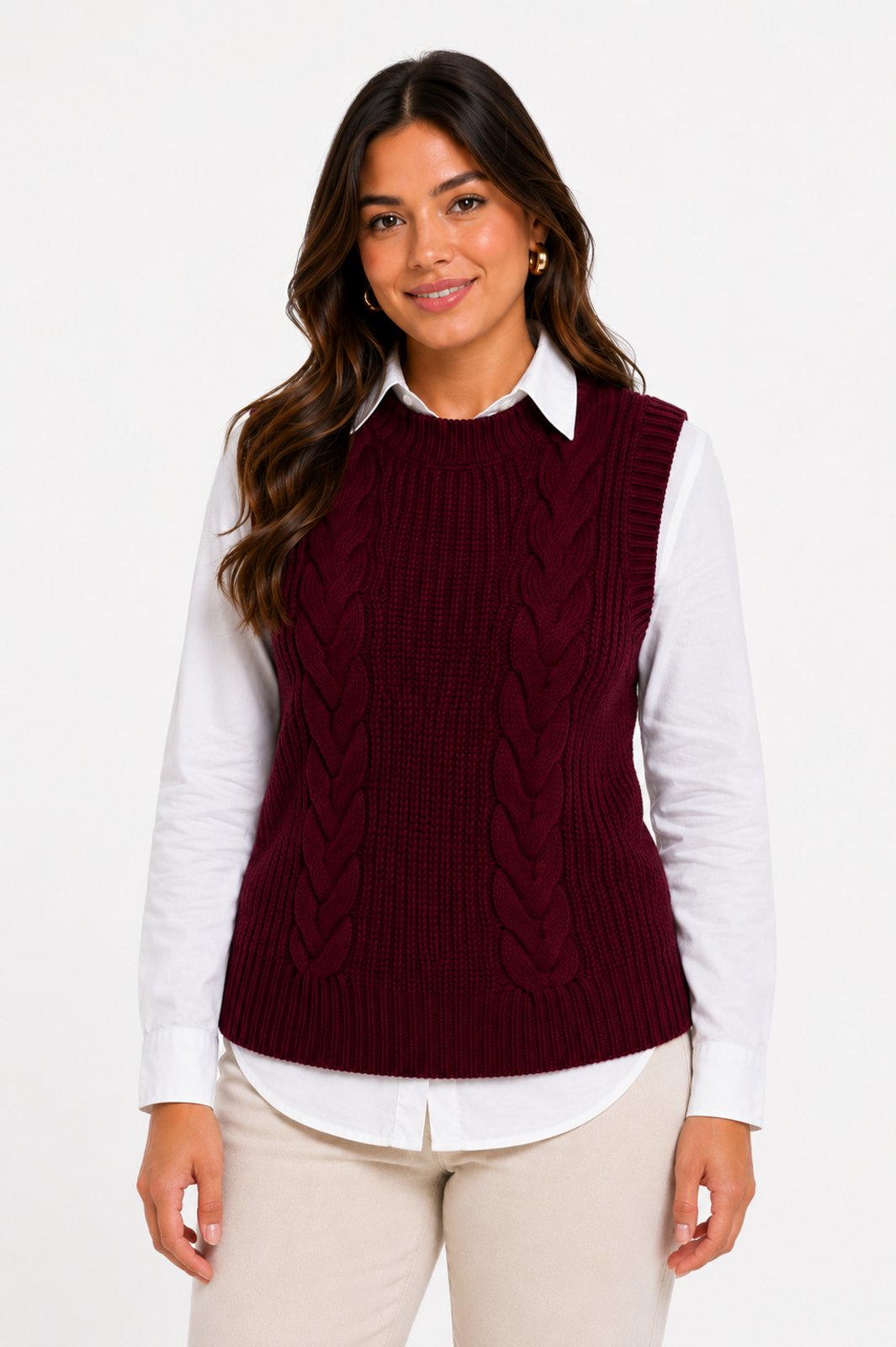 Colete Tricôt D Bell Outlet Fashion Vinho