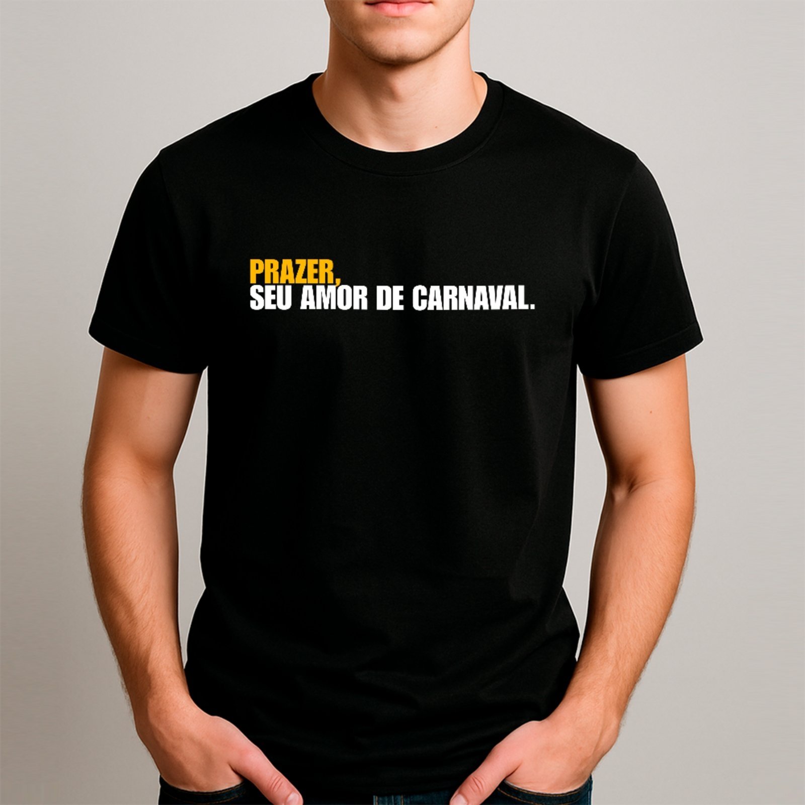 Vista 2 Camiseta Ousy Básica Amor De Carnaval Meme Bloco Unissex marrom ousy marrom