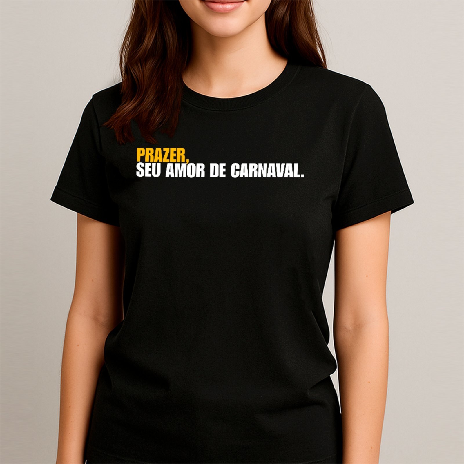Vista 3 Camiseta Ousy Básica Amor De Carnaval Meme Bloco Unissex marrom ousy marrom