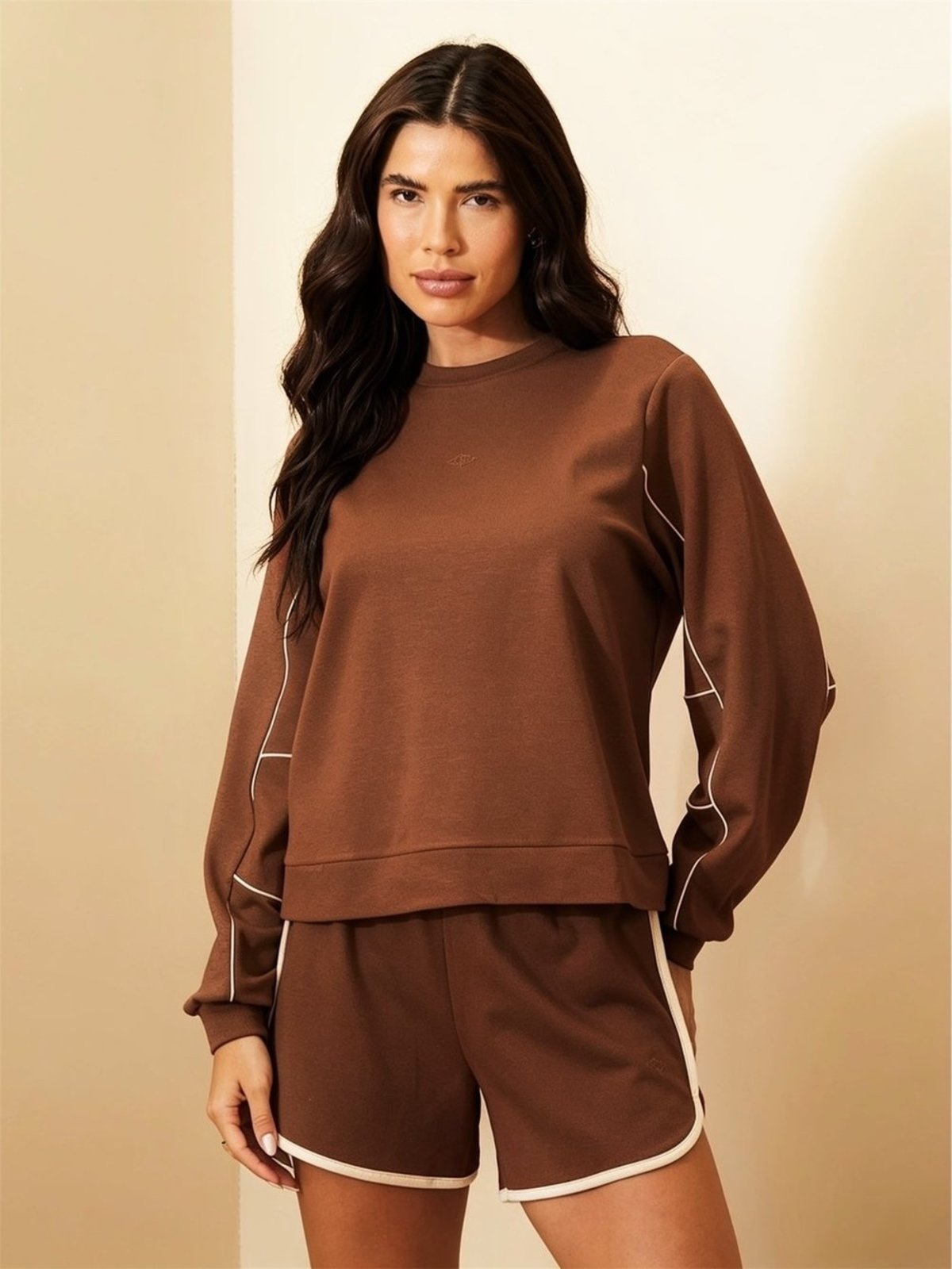 Blusão Comfort Feminino Triton Marrom/Bege