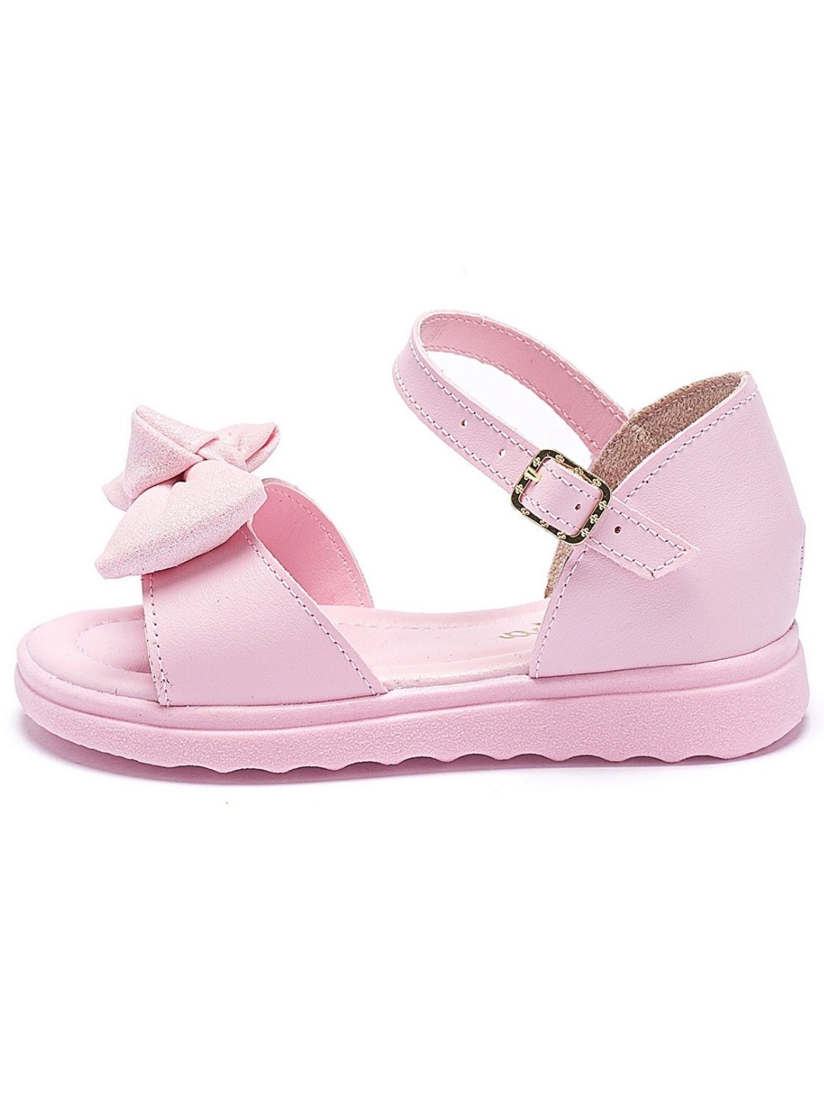 Infantil – Sandália Menina Tininha Laço com Glitter Rosa