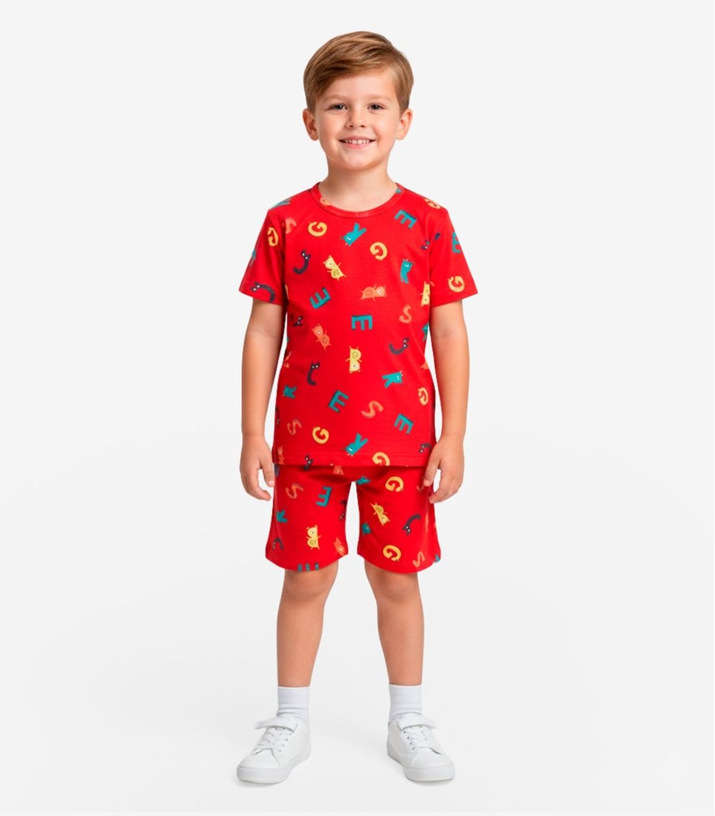Pijama Camiseta E Bermuda Select Vermelho
