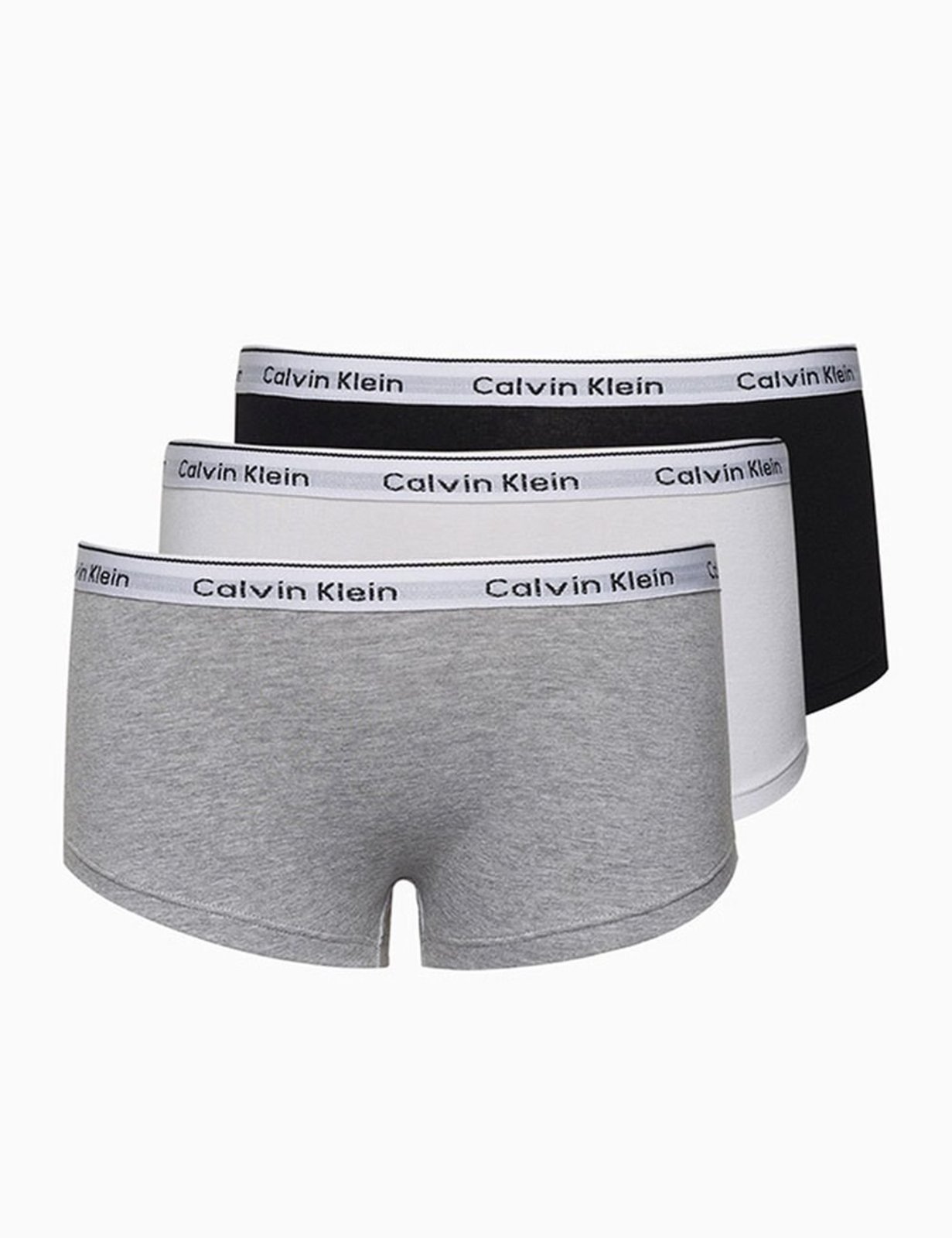 Kit 3 Calcinhas Menina Cotton Carrossel Calvin Klein Underwear - Branco + Preto + Mescla Calvin Klein Jeans
