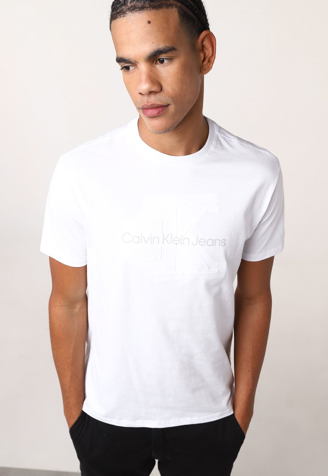 Camiseta Calvin Klein Jeans Logo Branca