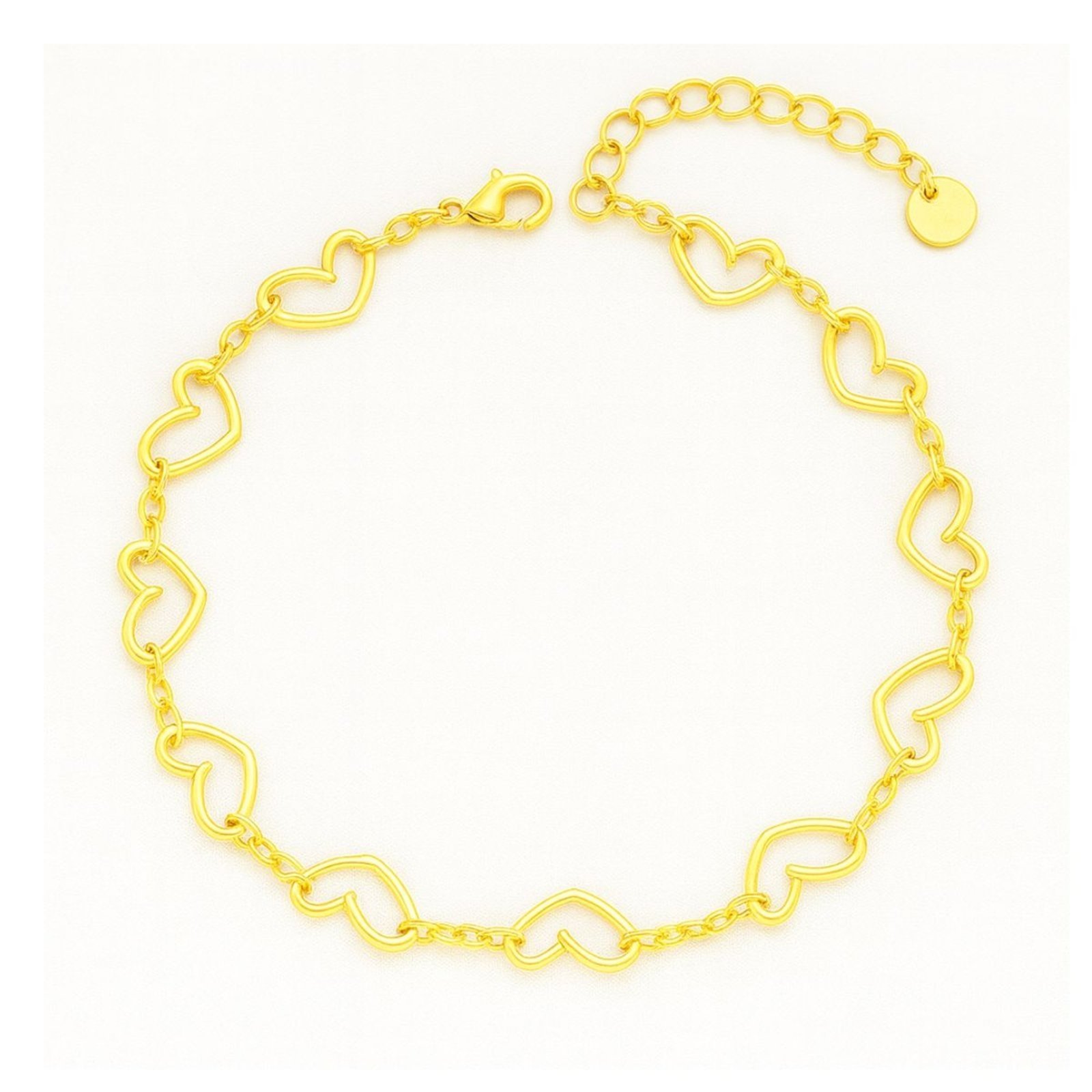 Pulseira Delicada Vih Triny Banhada a ouro Coração Trançado Dourado