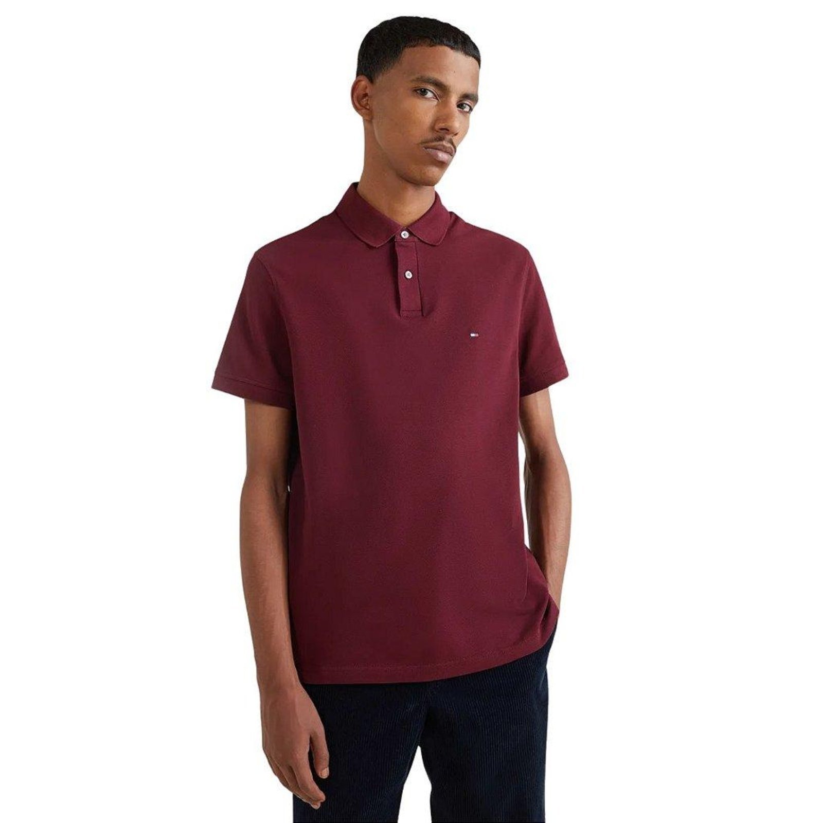 Camiseta Gola Polo Tommy Hilfiger 1985 Bordô Regular