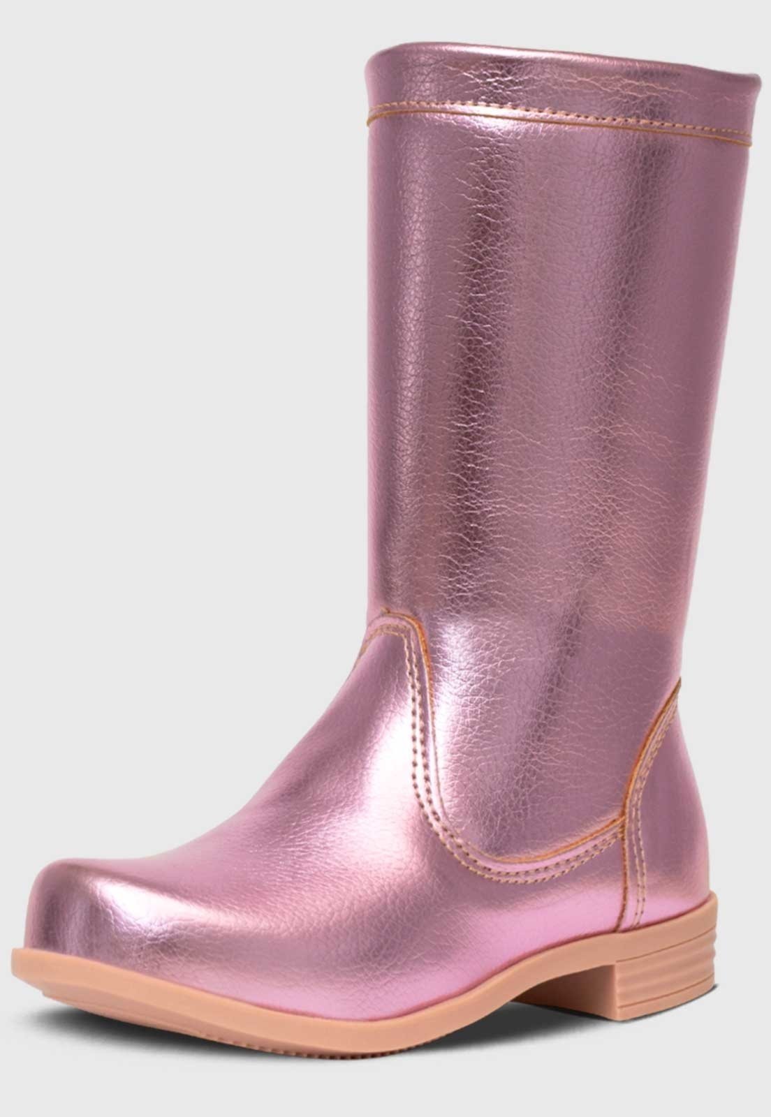 Vista 2 Infantil - Bota Menina Pópidi Cano Alto rosa Pópidí rosa