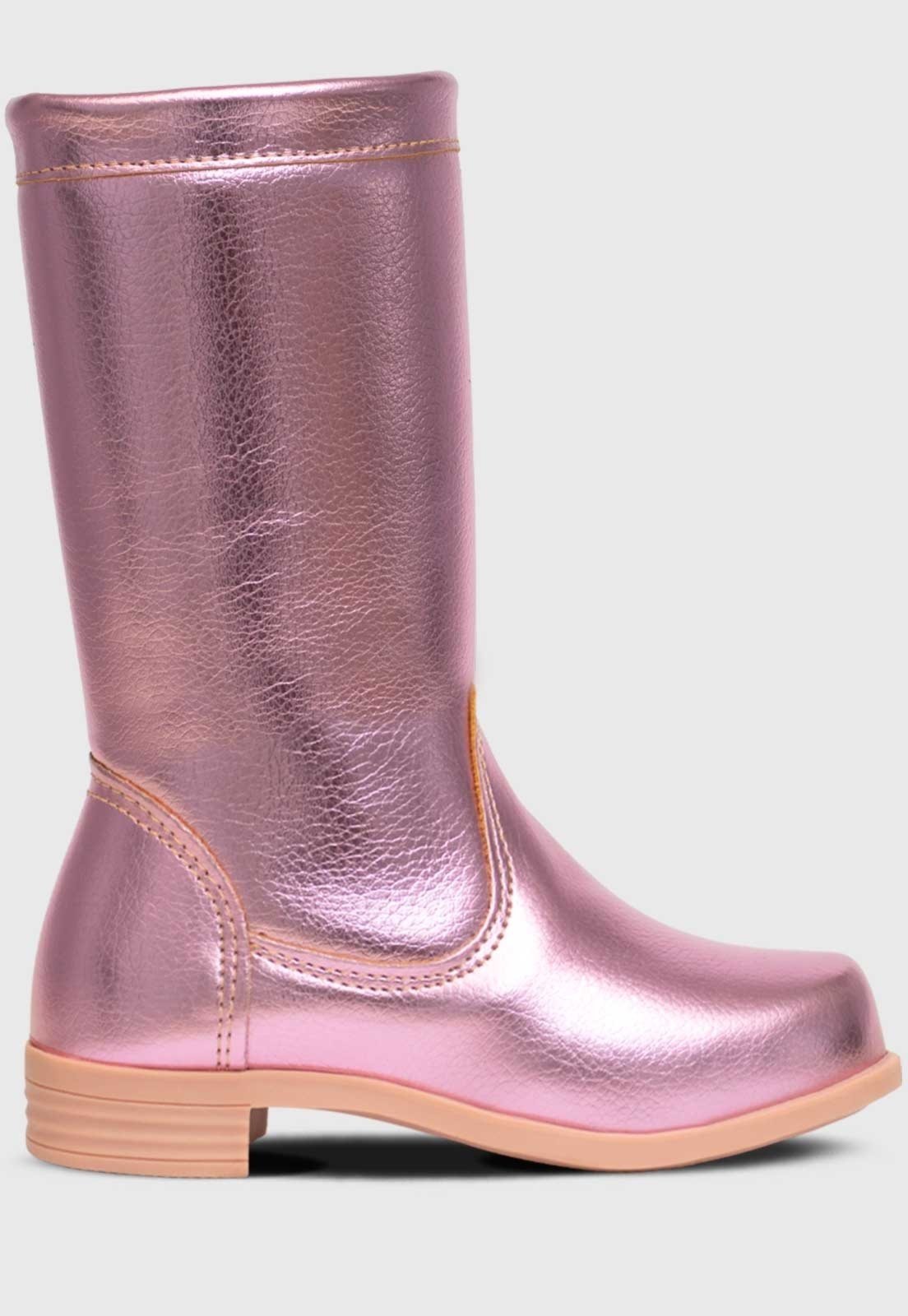 Vista 3 Infantil - Bota Menina Pópidi Cano Alto rosa Pópidí rosa