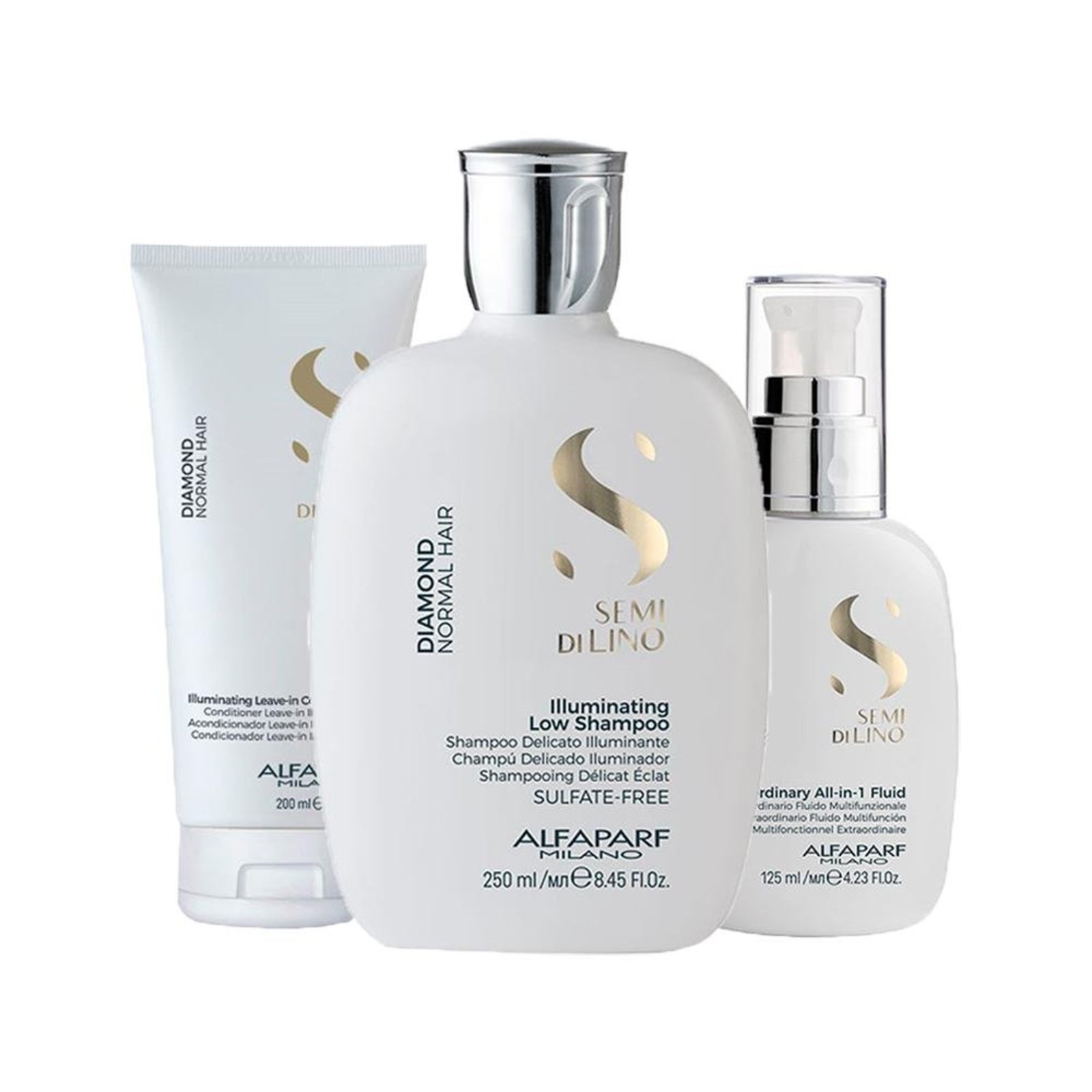 Alfaparf Semi Di Lino Diamond Shampoo, Cond, L-In e Fin