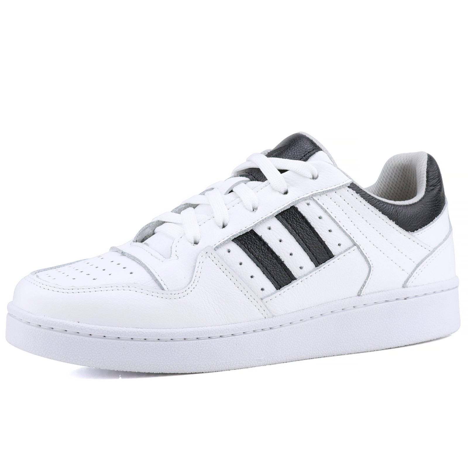 Tênis Casual Mr. Gutt Couro Branco com Preto