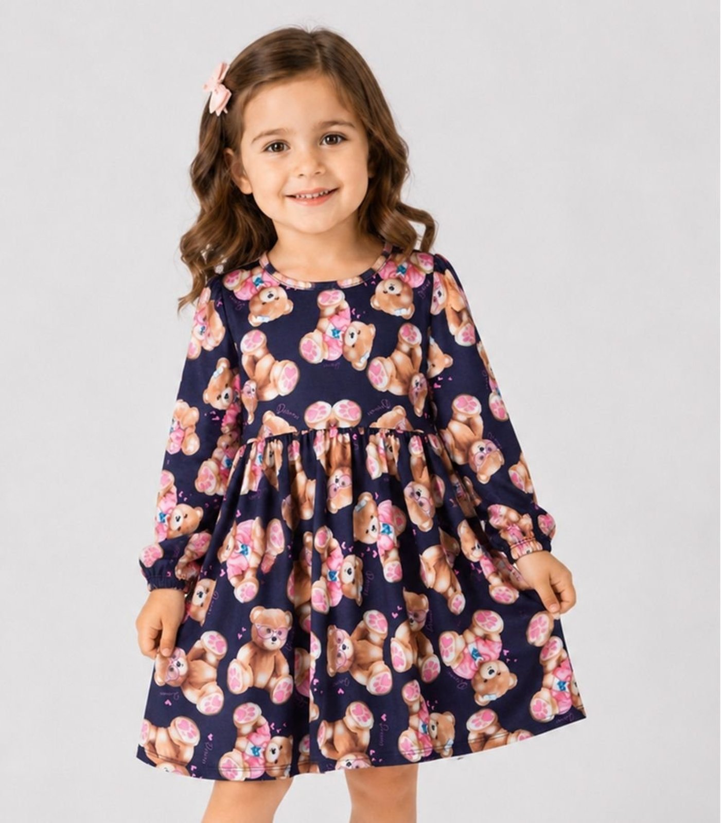 Infantil - Vestido Moletinho Flufy Estampado Select Azul