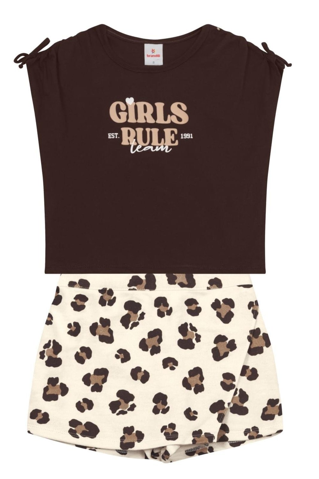 Infantil - Conjunto menina animal print Brandili