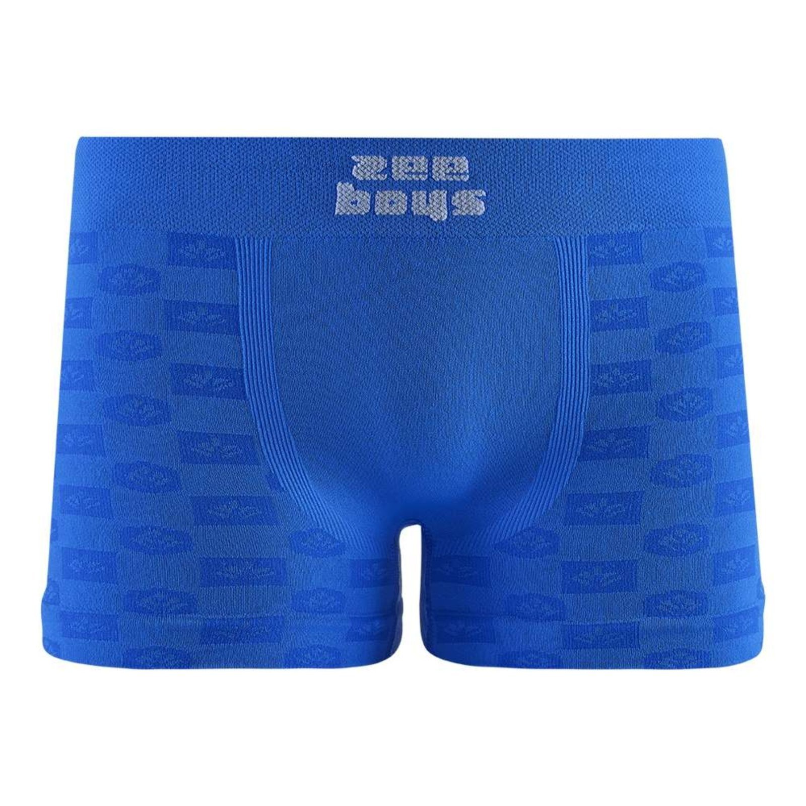 Cueca Boxer sem Costura em Jacquard Folhas Royal