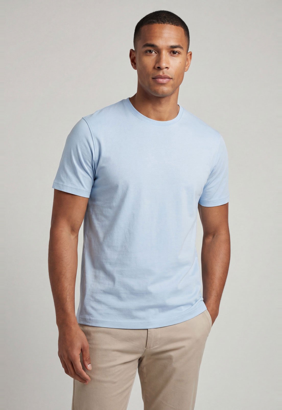Camiseta Masculina Dudalina Decote Redondo Azul