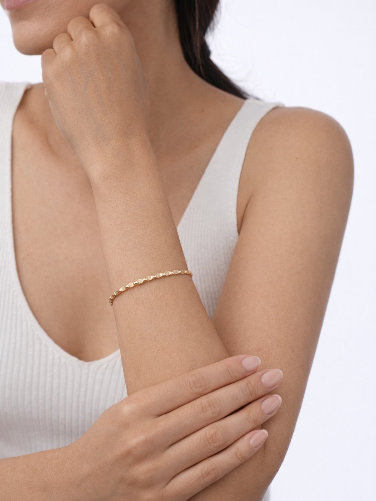 Bracelete Ondulado Banhado a Ouro 18k