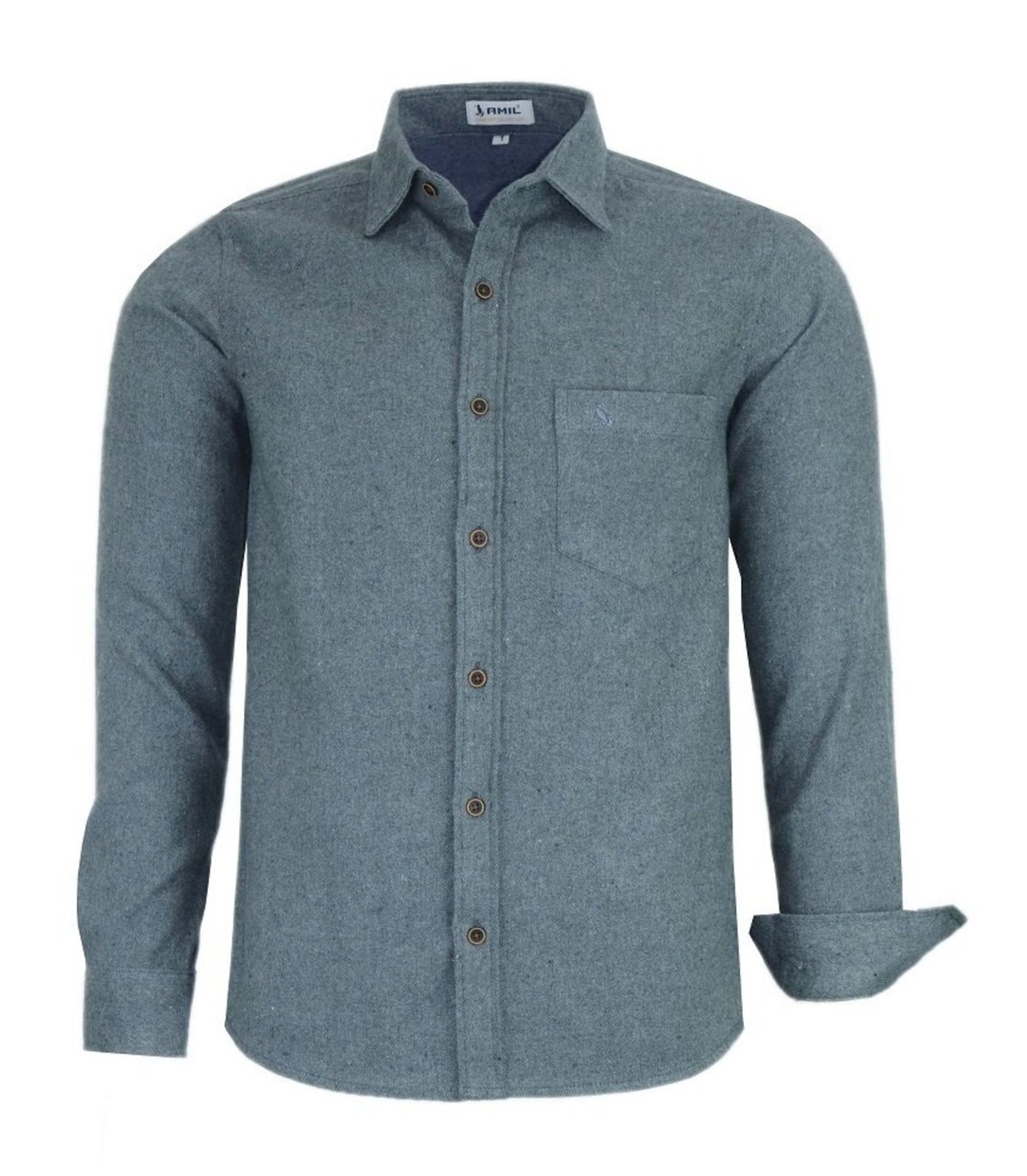 Camisa Flanela Amil Comfort Hank Com bolso Manga longa Luxo Chumbo