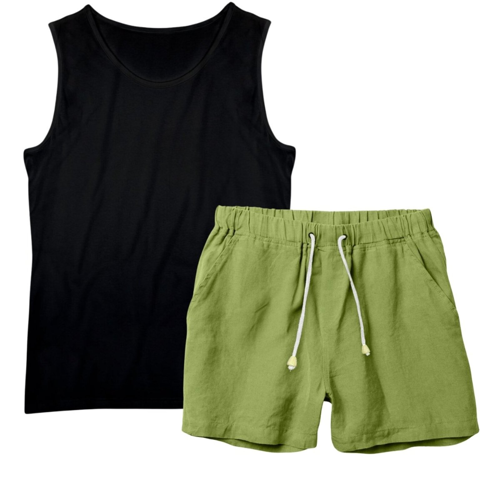 Conjunto Regata Masculina e Short de Linho Casual