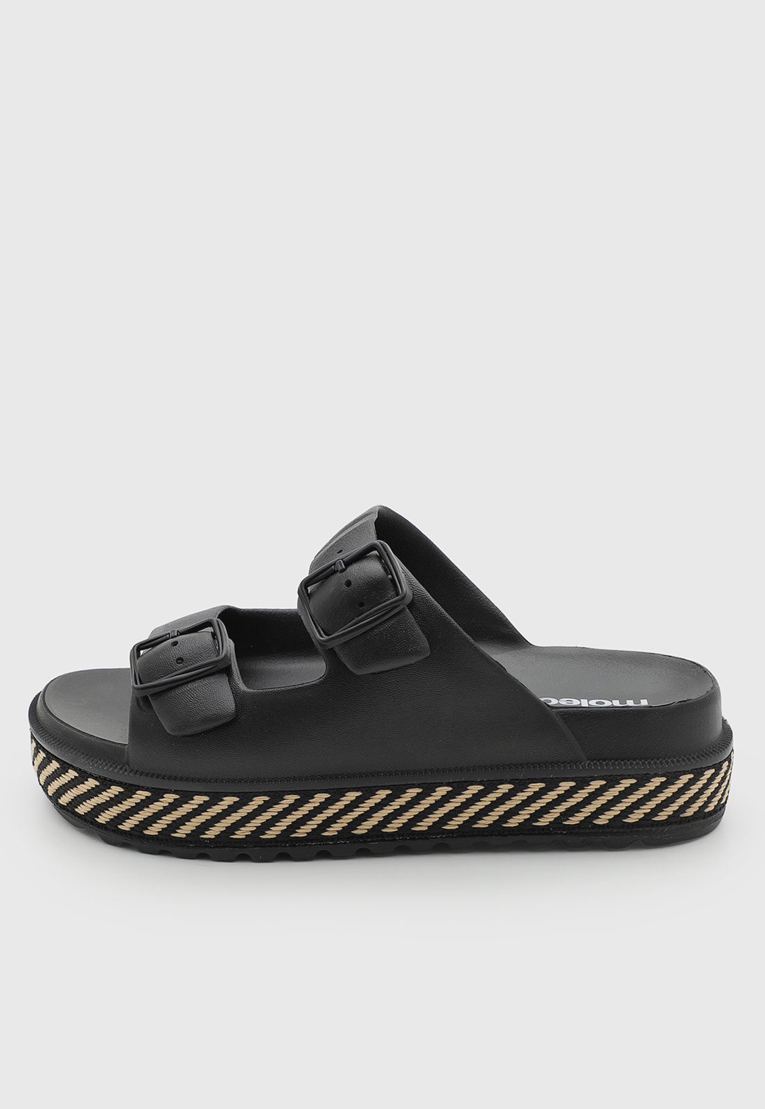 Sandália Feminina Moleca Detalhe Corda Preta
