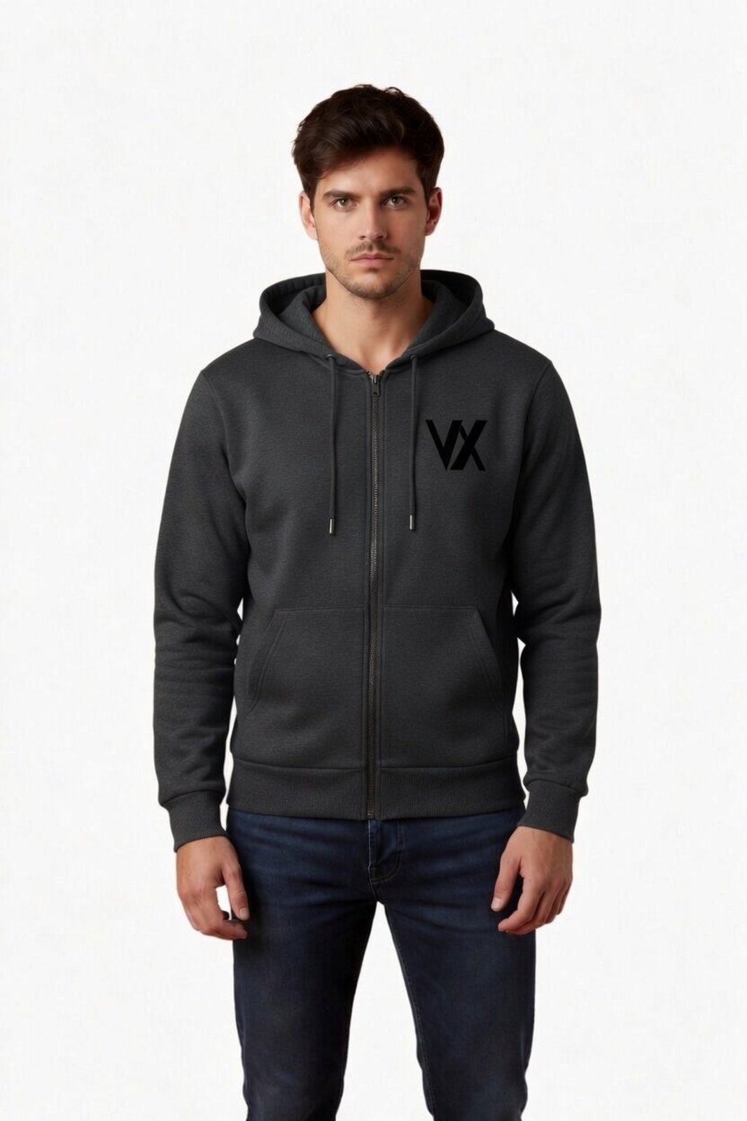 Moletom Masculino D Bell Outlet Fashion Com Ziper Cinza