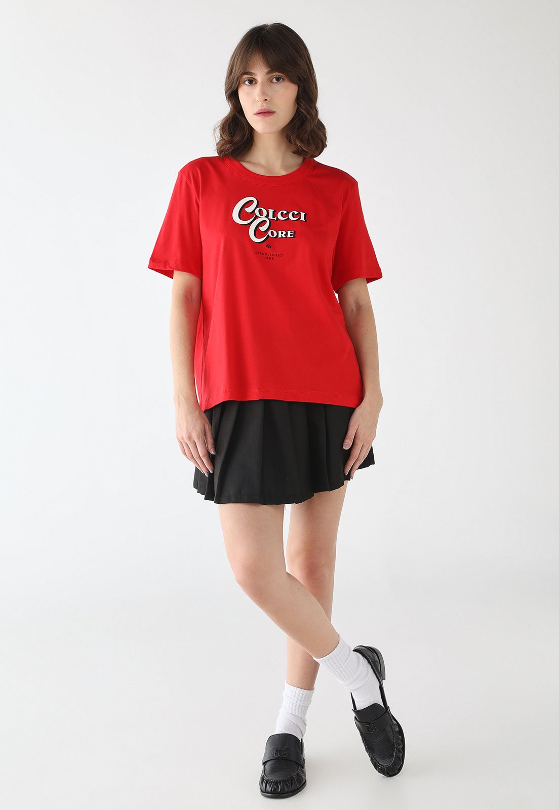 Vista 3 Camiseta Feminina Colcci Core Vermelha vermelho Colcci vermelho