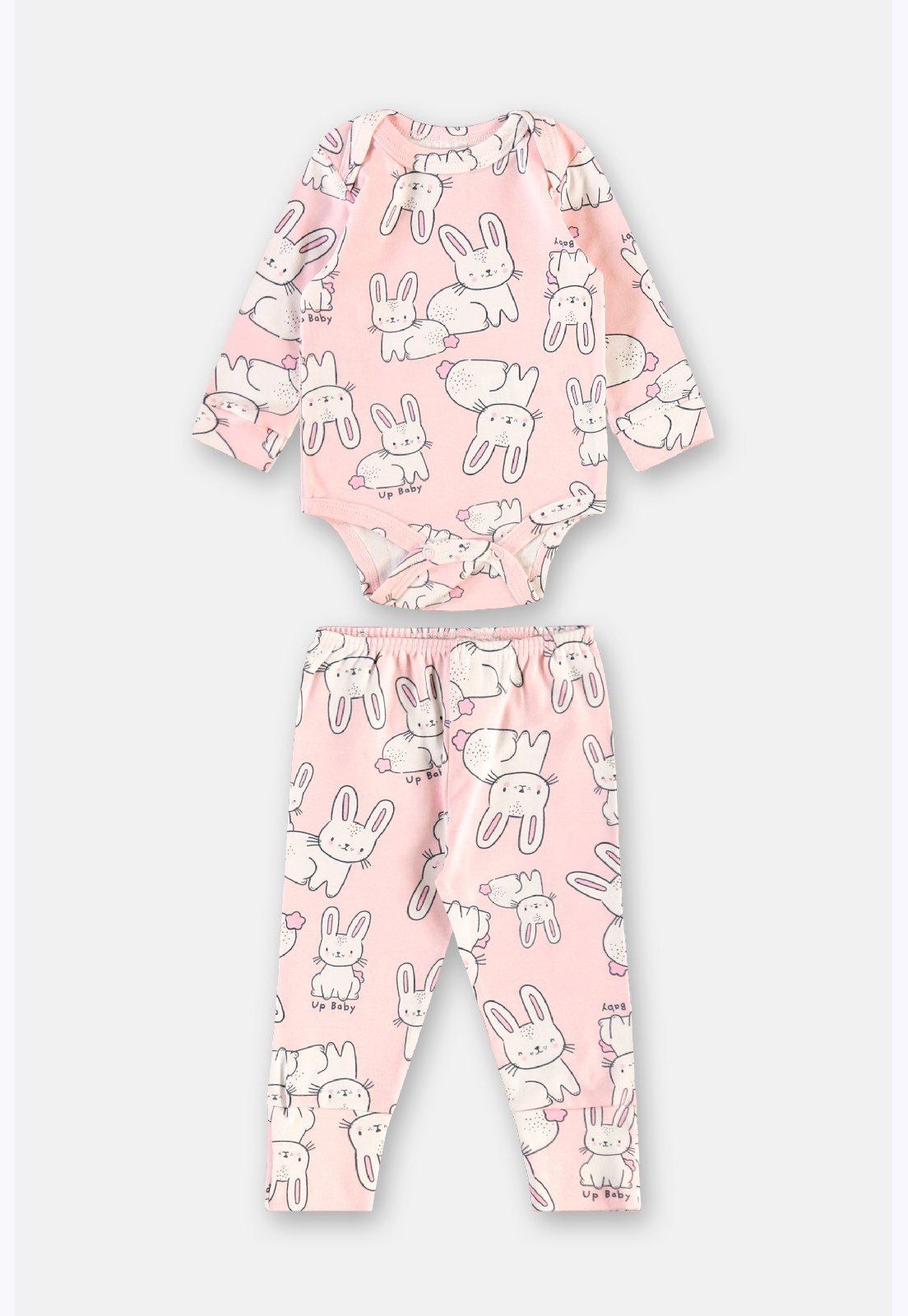 Infantil - Conjunto Body e Calça Suedine Up Baby Amarelo