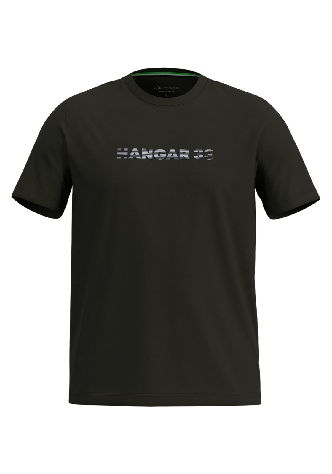 Vista 2 Camiseta De Mangas Curtas Em Meia Malha Fio 30 Com Estampa Hangar 33 preto Hangar 33 preto