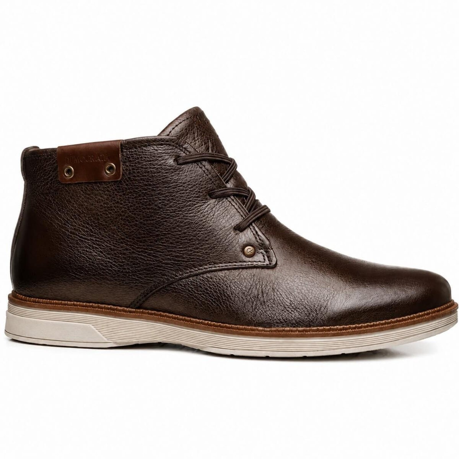 Bota Coturno Cano Curto Couro Pegada 126751 Marrom