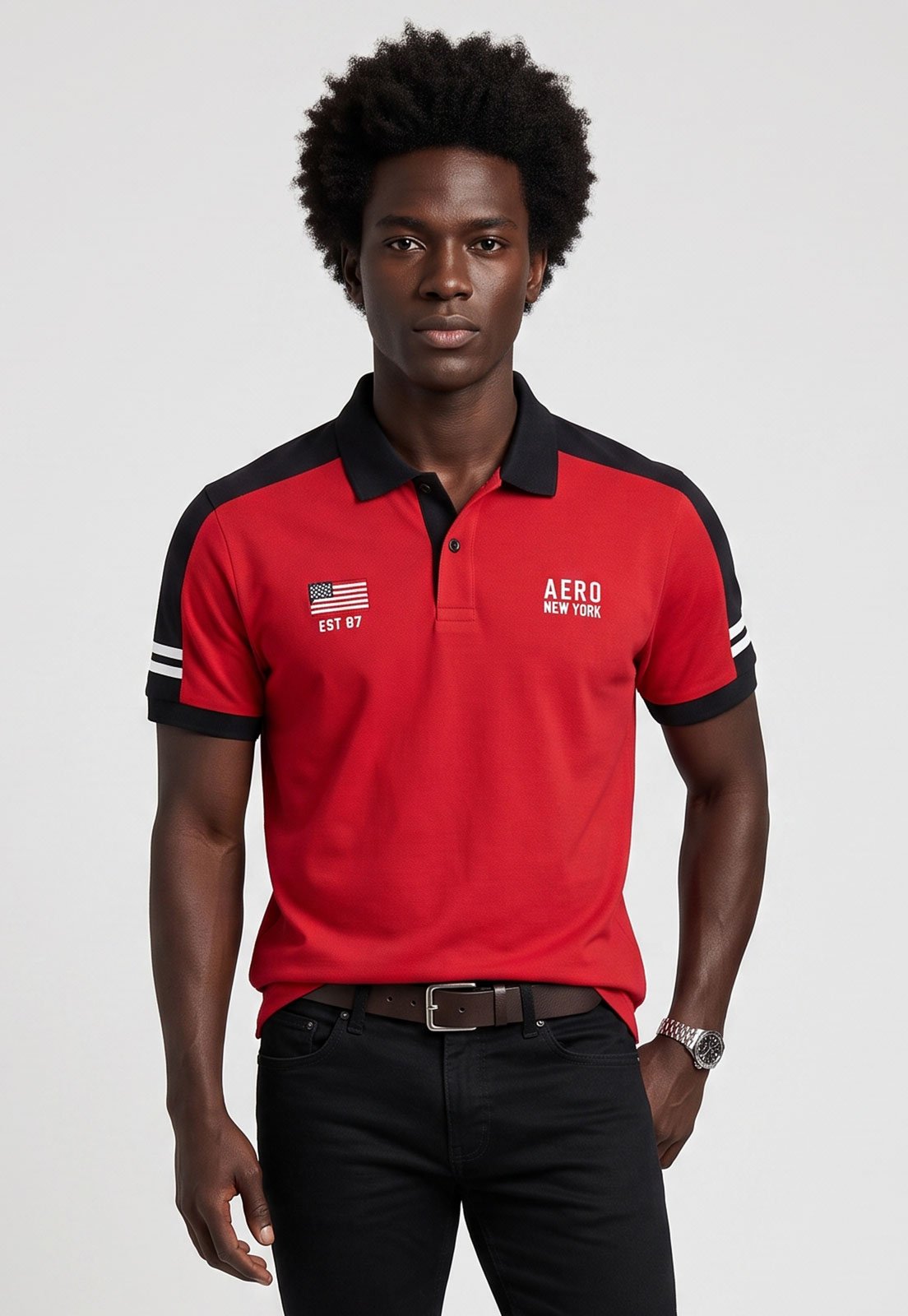 Camisa Polo Masculina AeropostaleLogo Vermelha