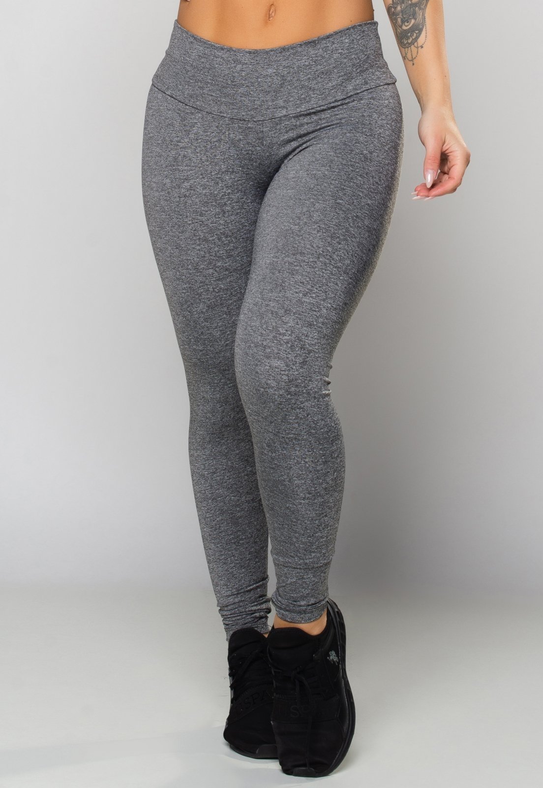 Calça Legging MVB Modas Empina Bumbum Suplex Estampada Cinza