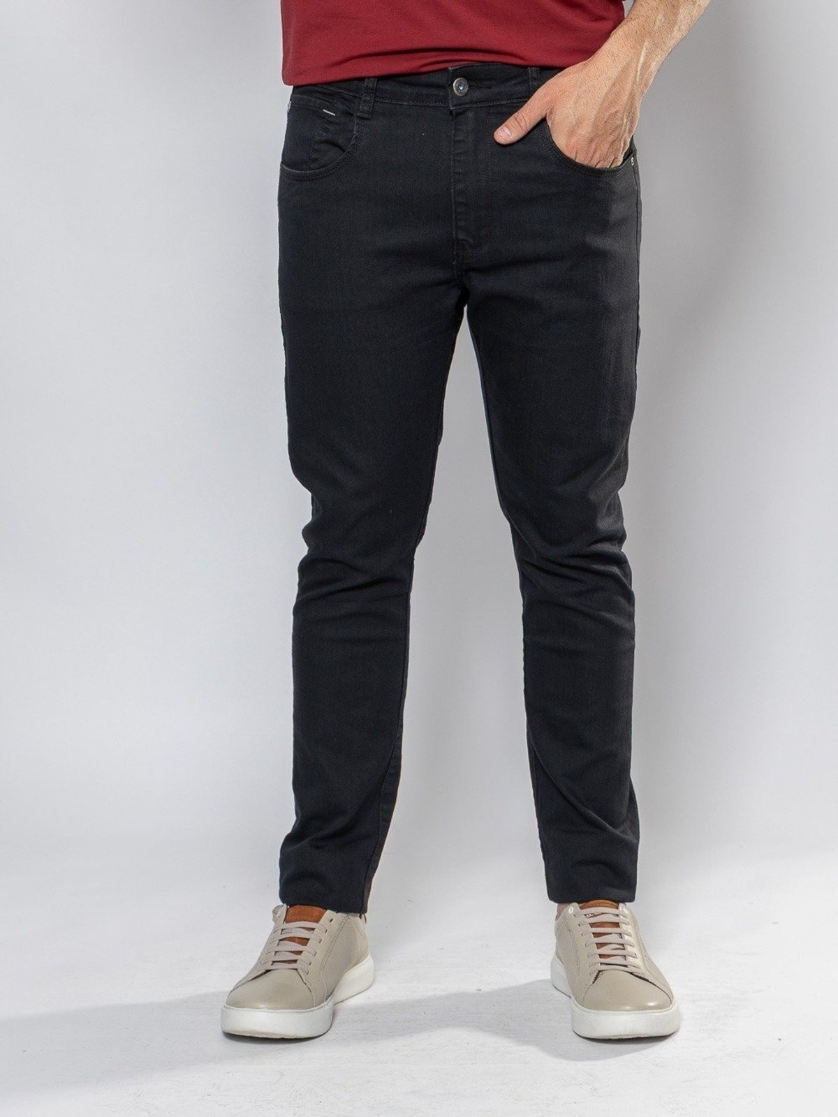 Calça Masculina de Sarja Slim Fit com Elastano - 51374