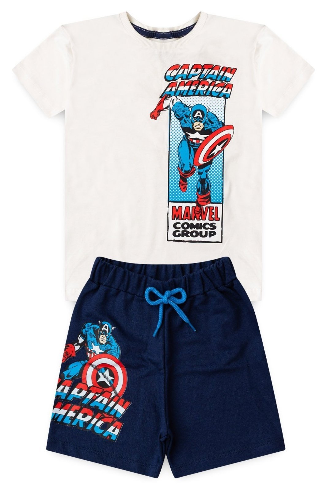 Infantil – Conjunto Disney Masculino Camiseta e Bermuda Capitão América