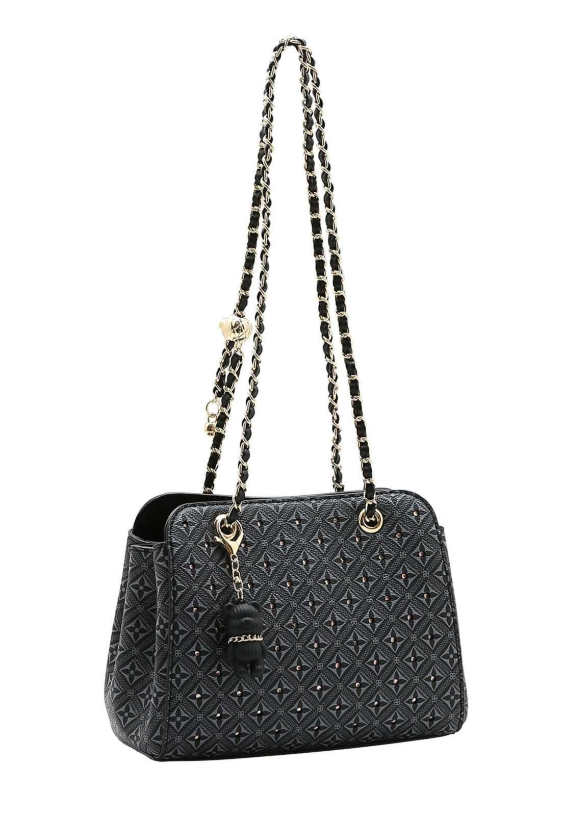 Bolsa Feminina Chenson Monograma Cristal 3485750 Preto