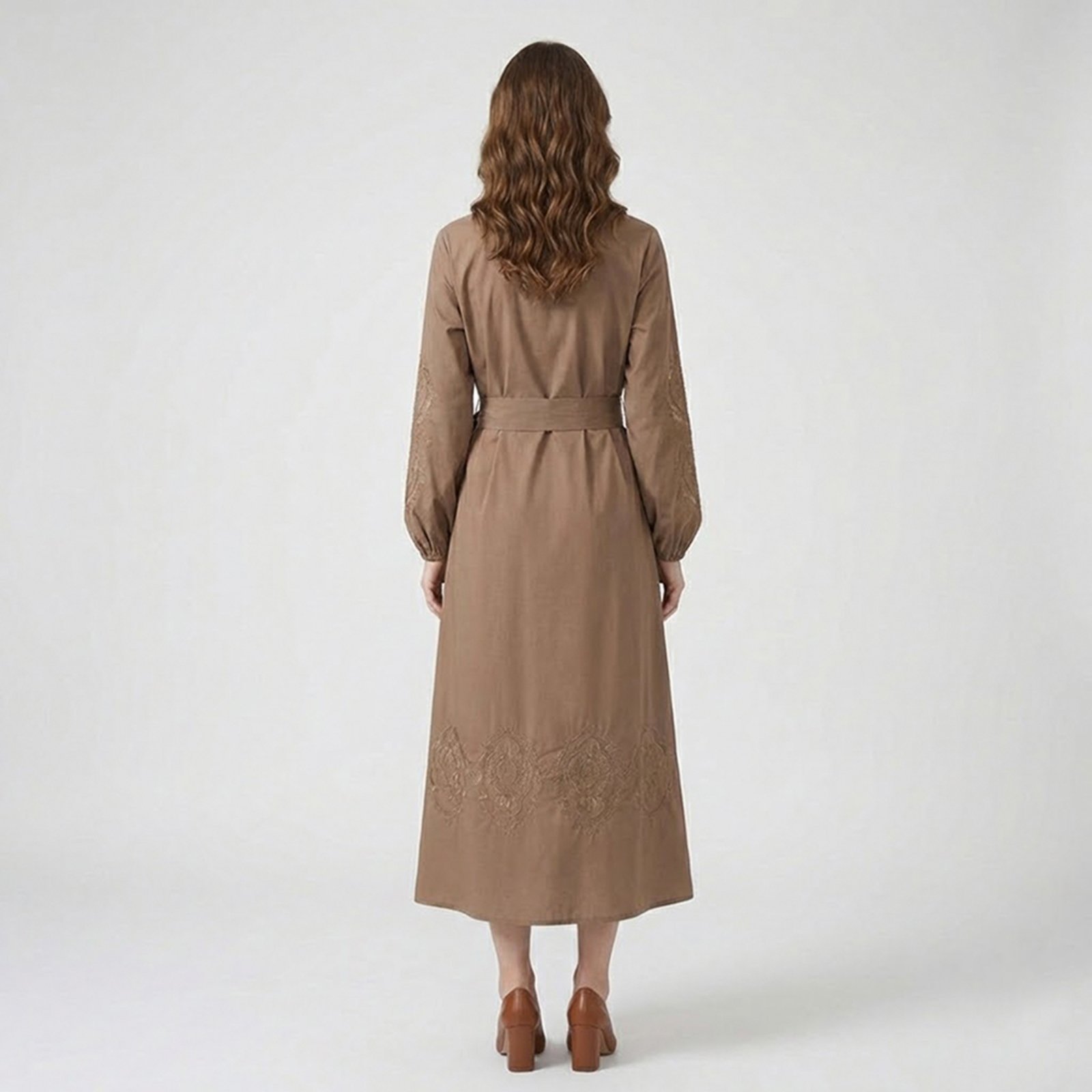 Vista 3 Vestido Chemise Dudalina Lucy Ou26 Feminino marrom Dudalina marrom