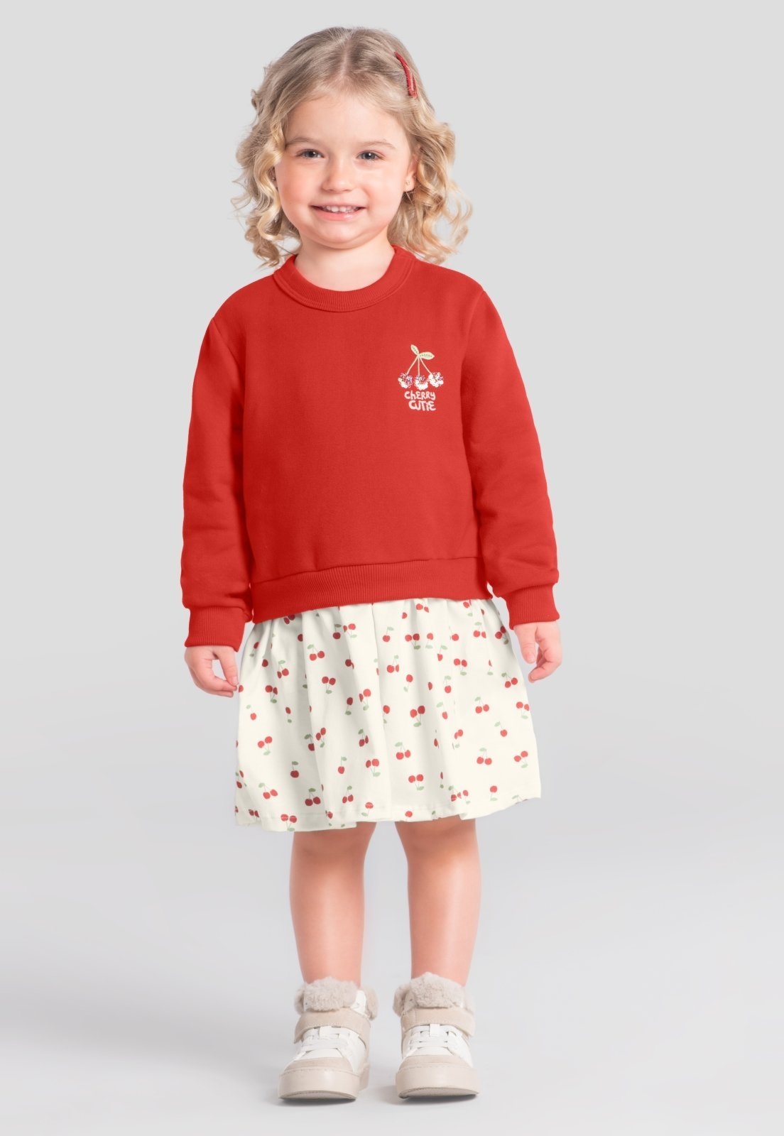 Infantil - Vestido menina de cerejinha Brandili