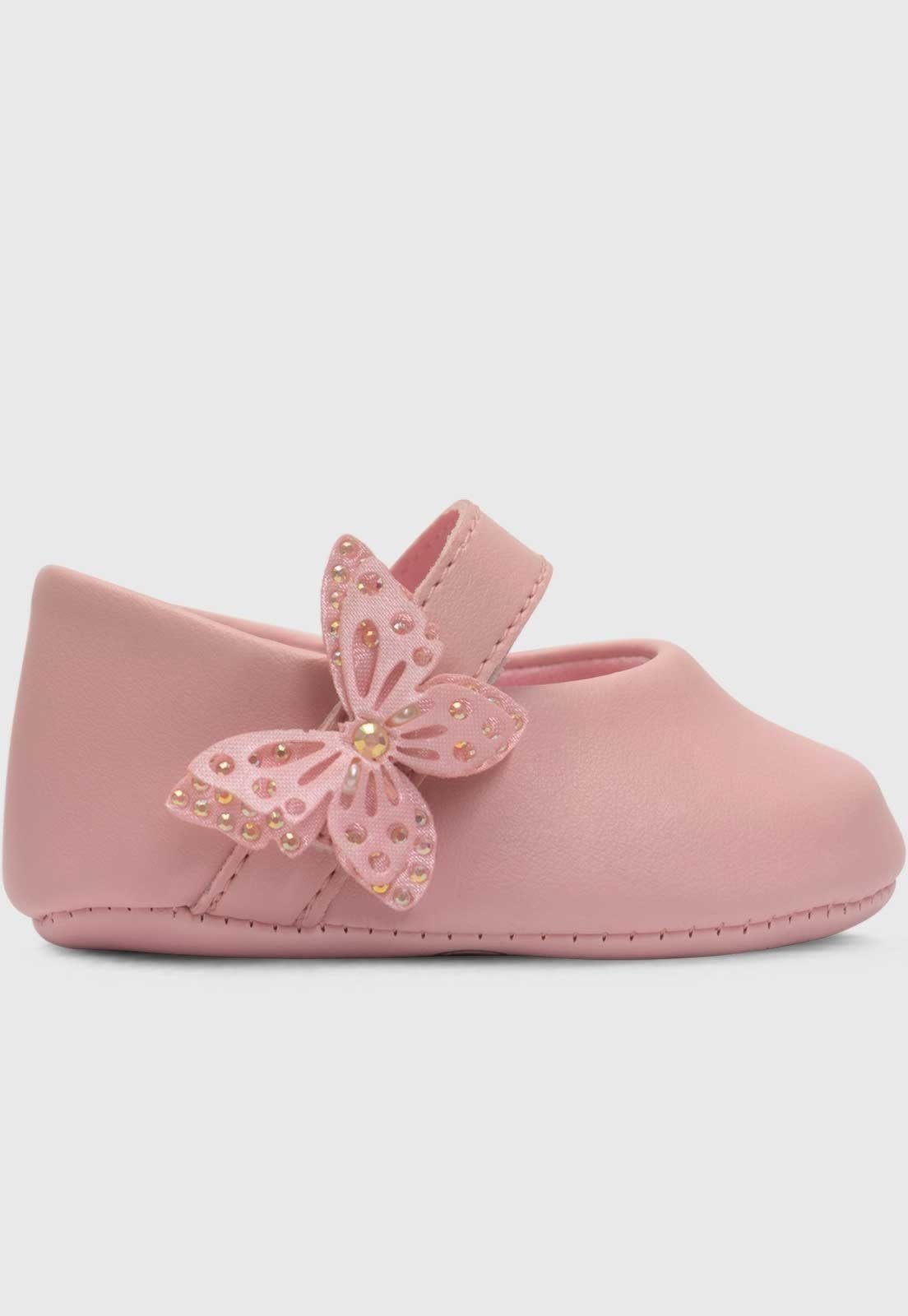 Vista 3 Infantil - Sapatinho Pópidi Menina Sapatilha Borboleta dourado Pópidí dourado